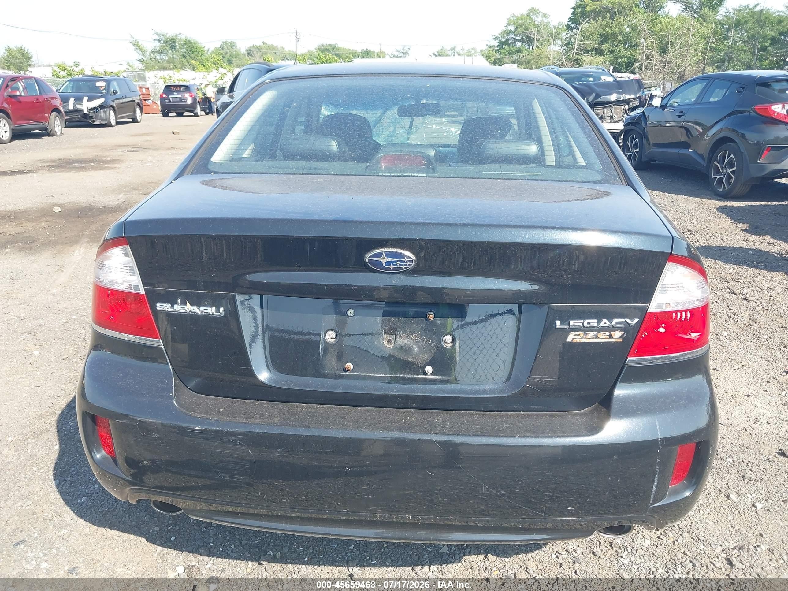 2008 Subaru Legacy (natl) Ltd/ltd W/vdc Black vin: 4S3BL626087224909
