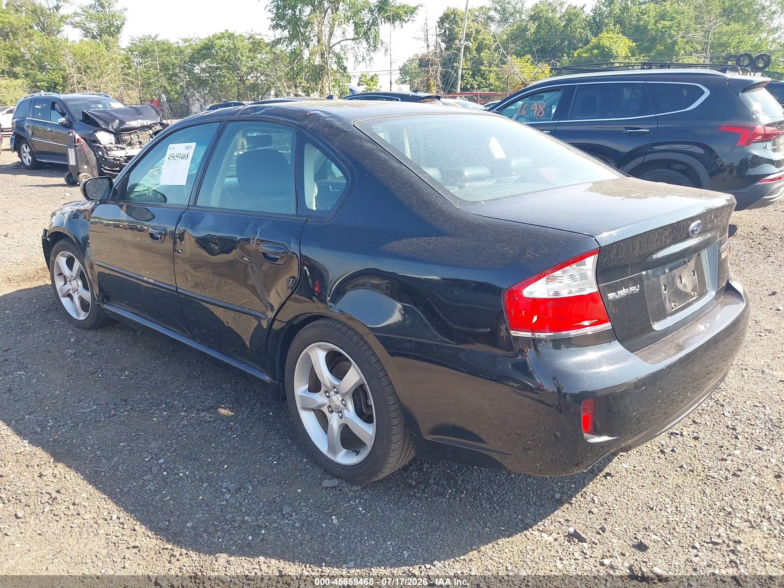 2008 Subaru Legacy (natl) Ltd/ltd W/vdc Black vin: 4S3BL626087224909