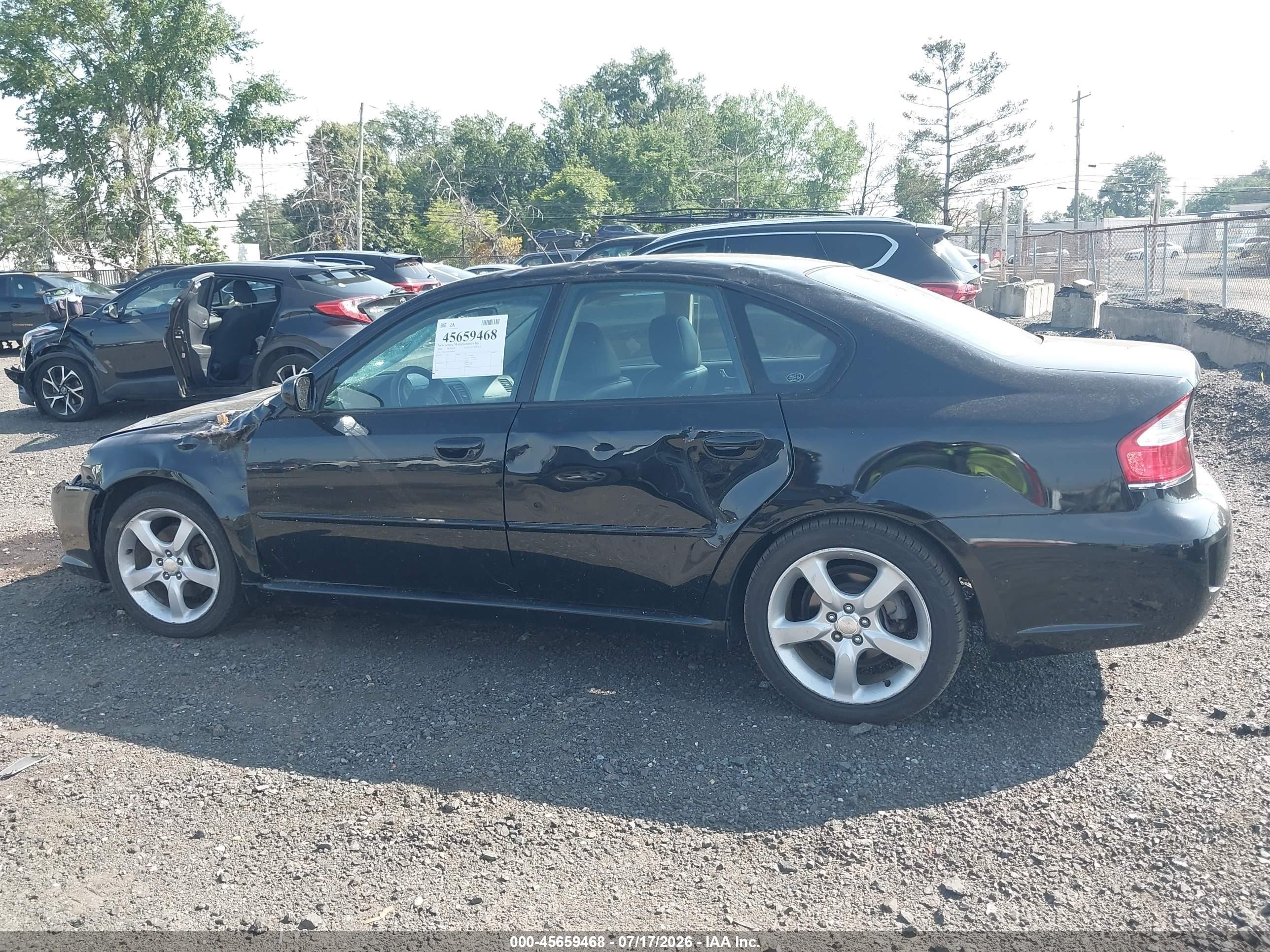 2008 Subaru Legacy (natl) Ltd/ltd W/vdc Black vin: 4S3BL626087224909