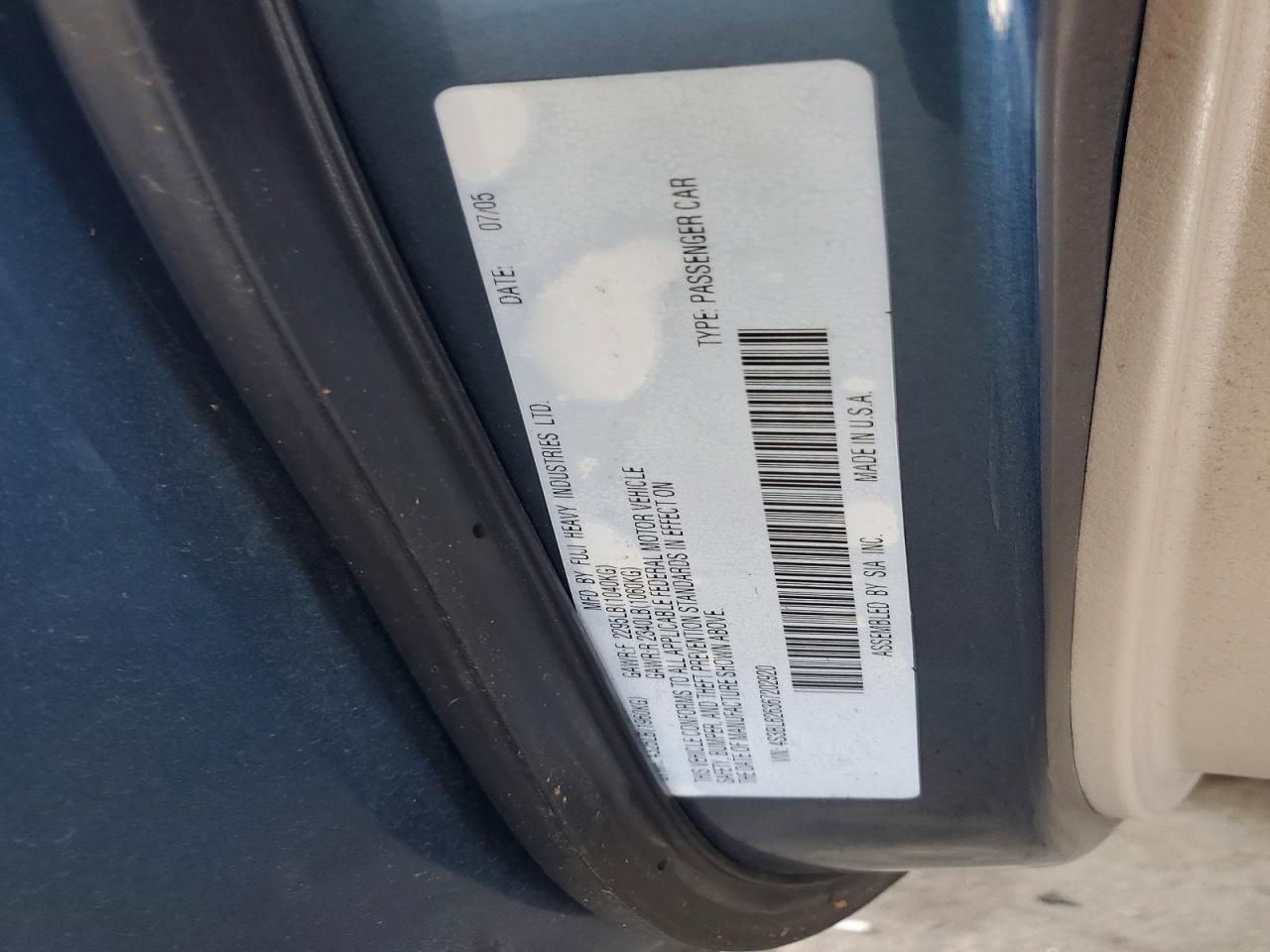 2006 Subaru Legacy 2.5i Limited Blue vin: 4S3BL626367202920