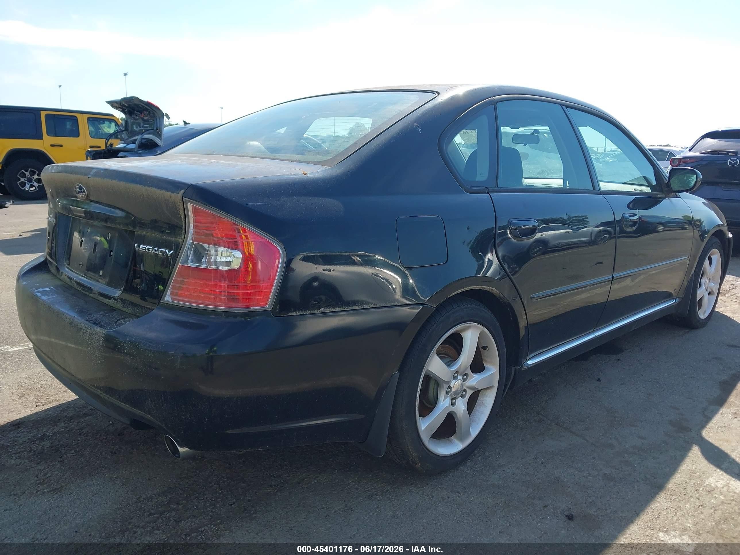 2006 Subaru Legacy 2.5i/2.5i Limited Black vin: 4S3BL626667203740