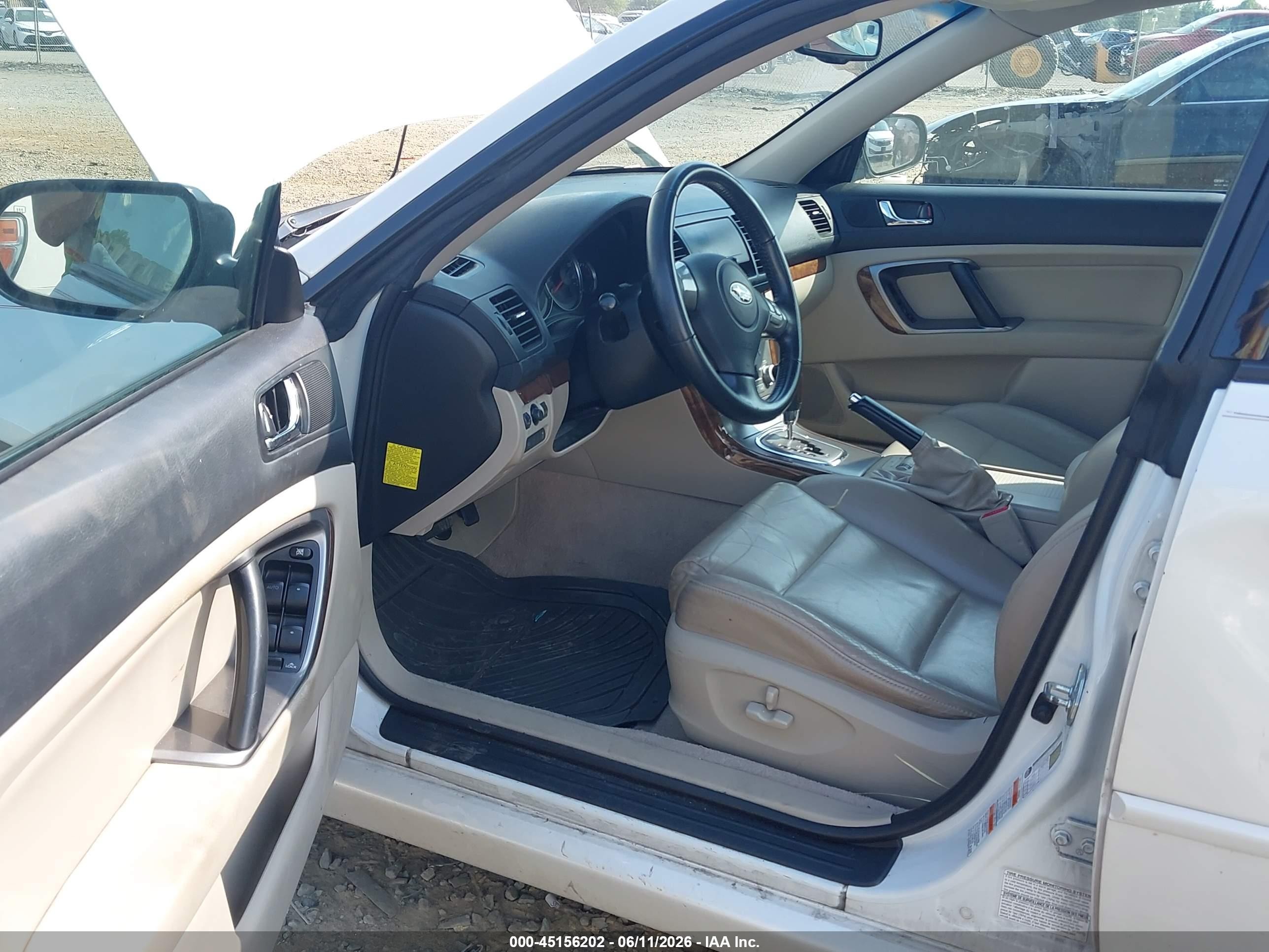 2008 Subaru Legacy 2.5i Limited White vin: 4S3BL626687208357