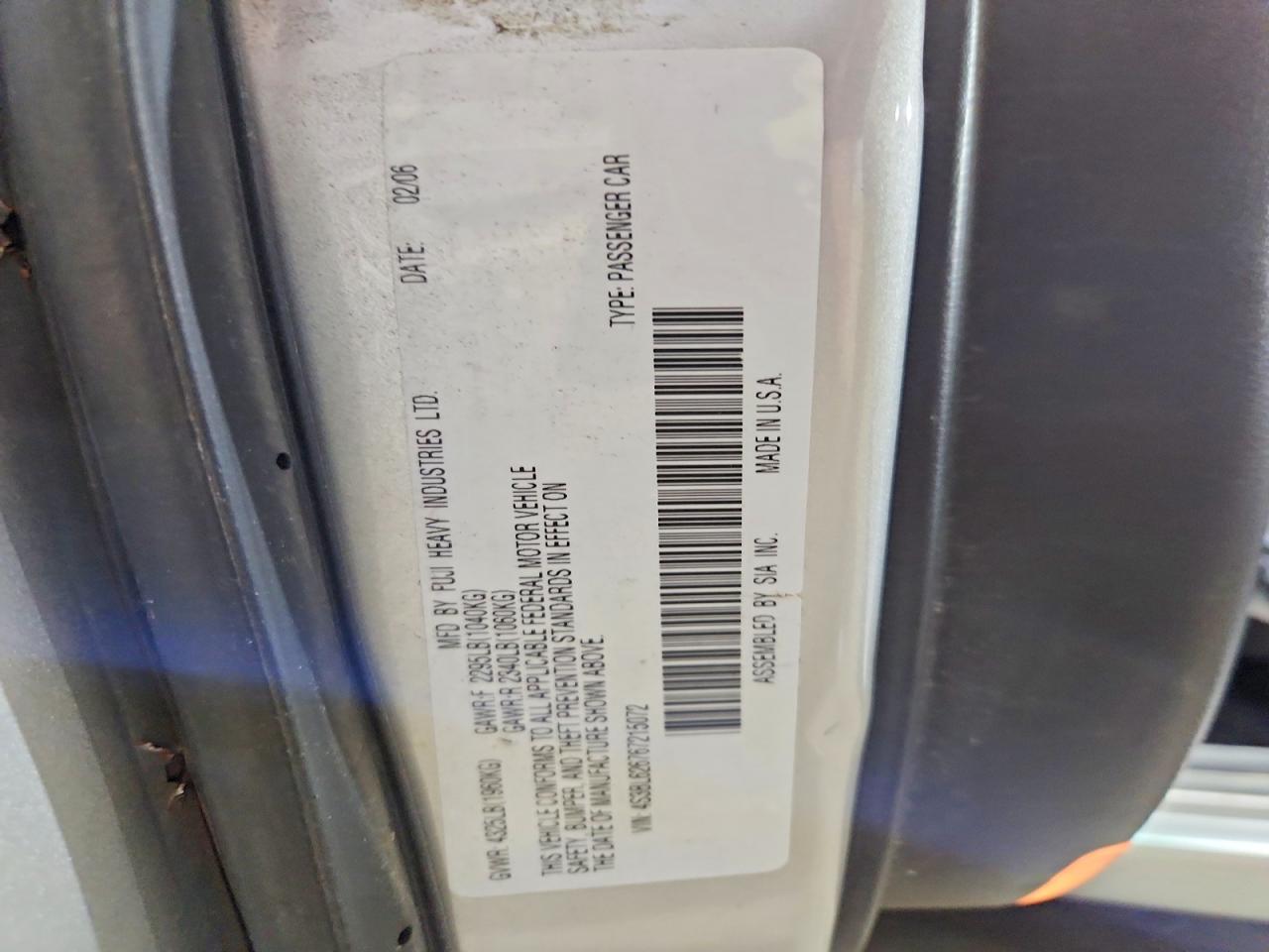 2006 Subaru Legacy 2.5i Limited Silver vin: 4S3BL626767215072