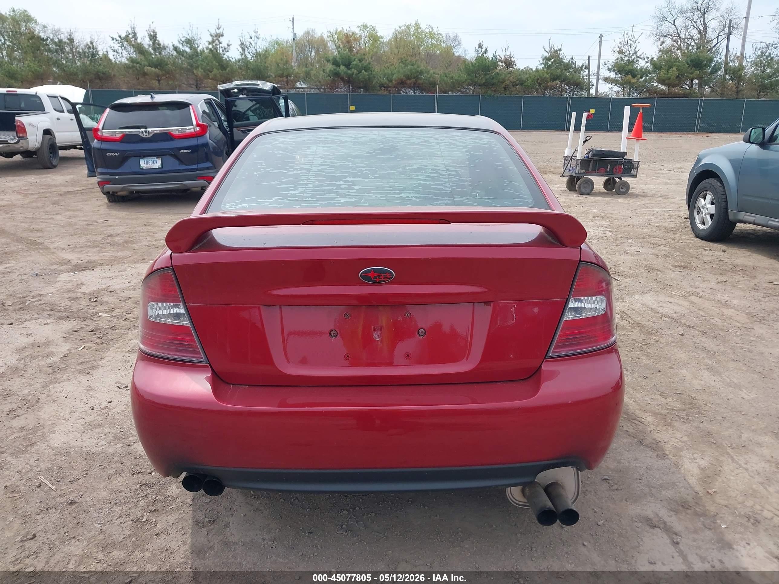 2005 Subaru Legacy 2.5gt Red vin: 4S3BL686454203792