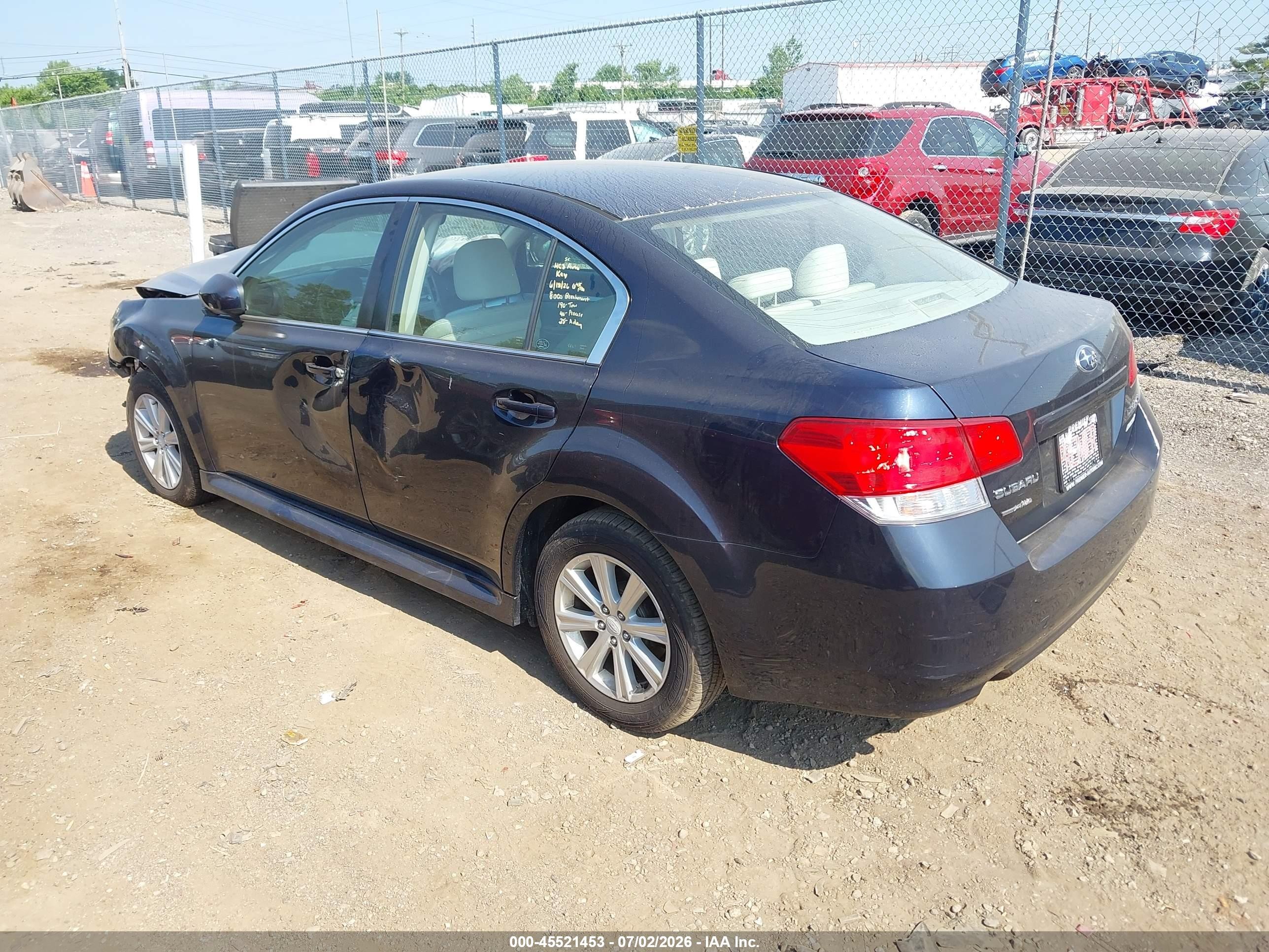 2012 Subaru Legacy 2.5i Blue vin: 4S3BMBA63C3007653