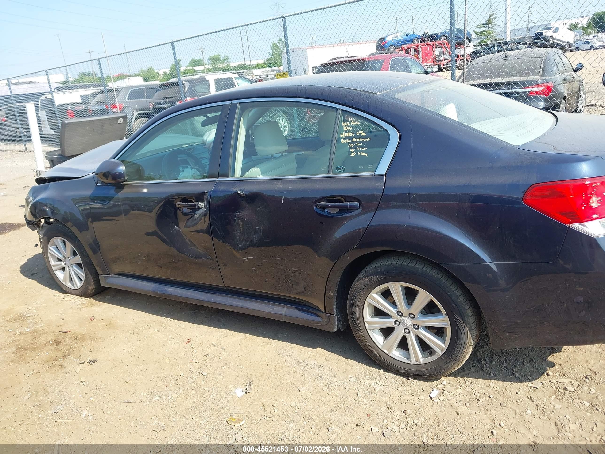 2012 Subaru Legacy 2.5i Blue vin: 4S3BMBA63C3007653