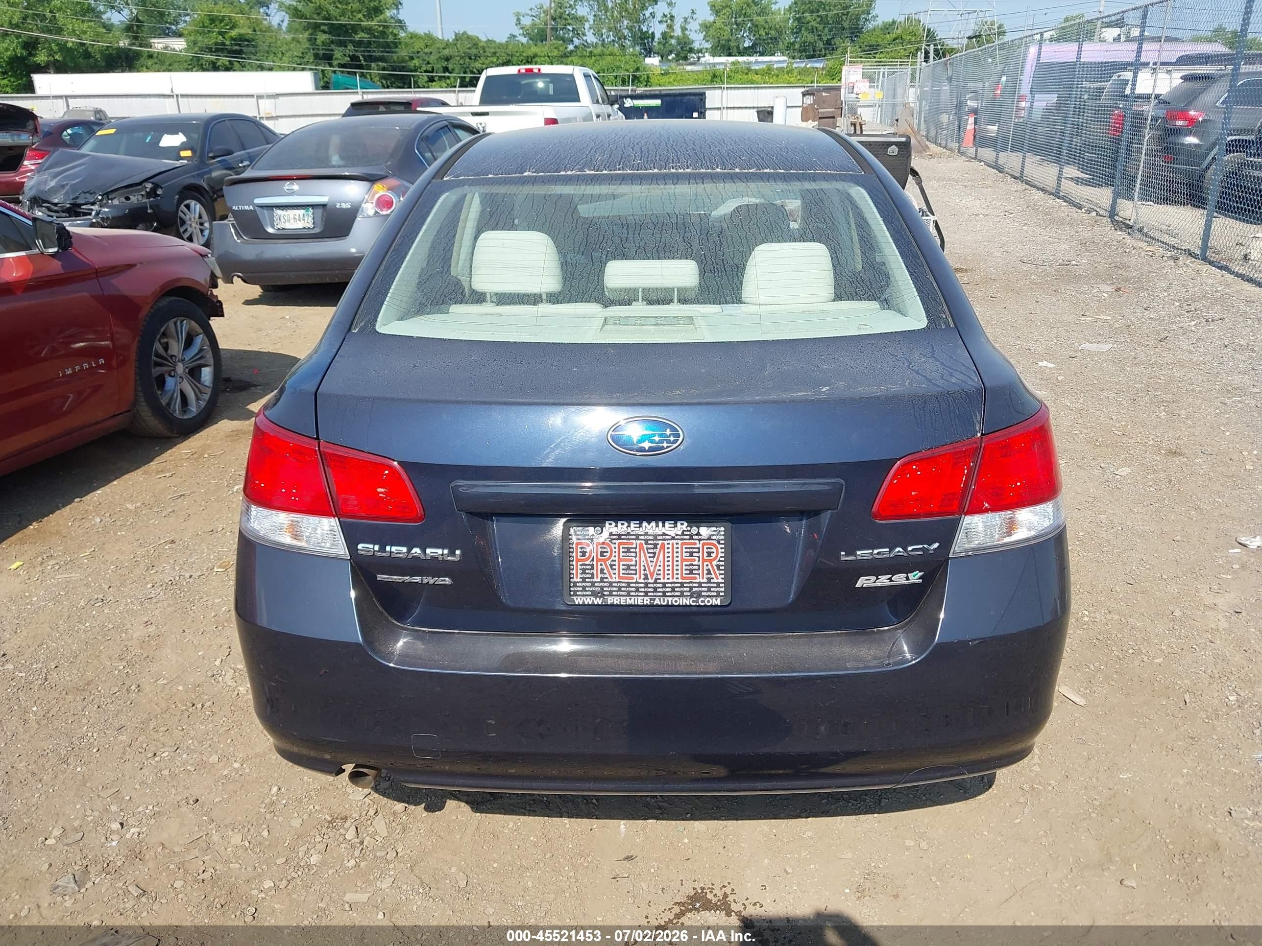 2012 Subaru Legacy 2.5i Blue vin: 4S3BMBA63C3007653