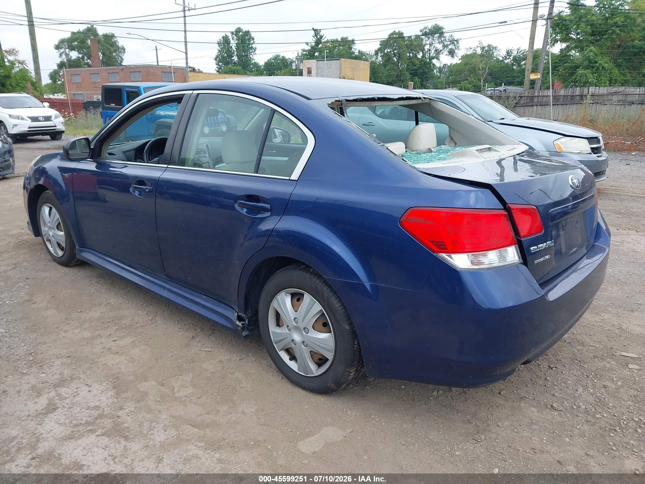 2010 Subaru Legacy 2.5i Blue vin: 4S3BMBA64A3237540
