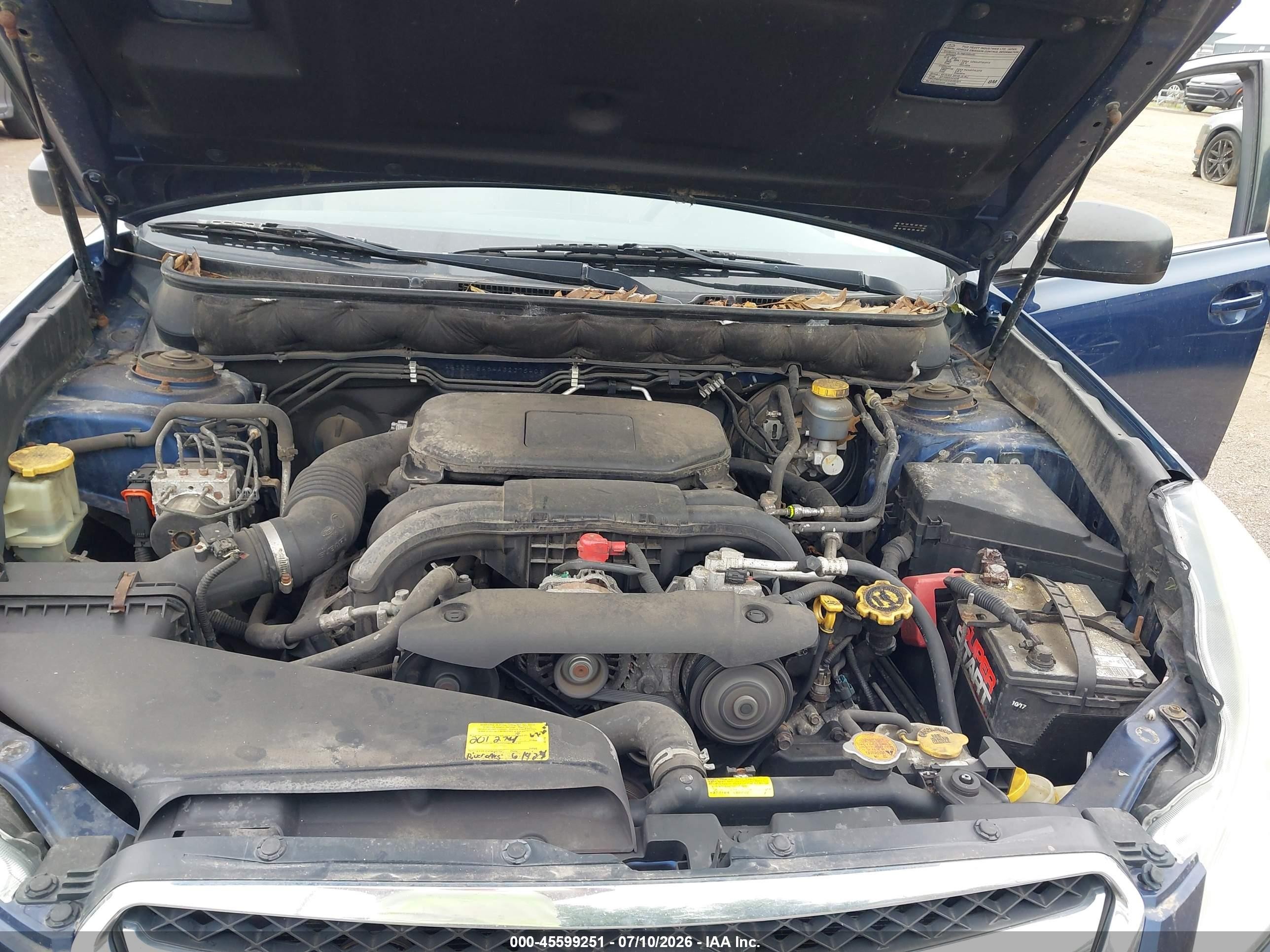 2010 Subaru Legacy 2.5i Blue vin: 4S3BMBA64A3237540