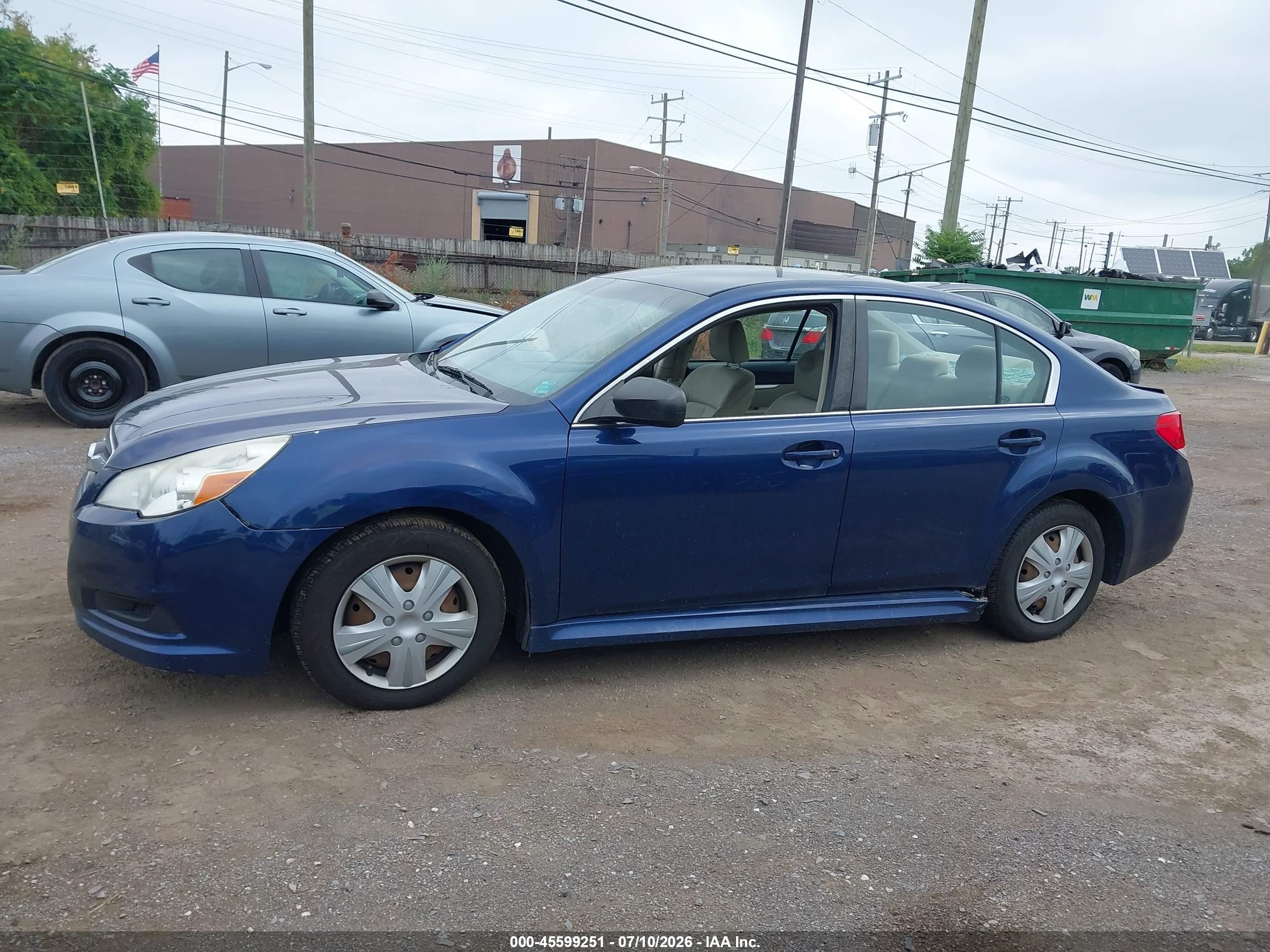 2010 Subaru Legacy 2.5i Blue vin: 4S3BMBA64A3237540
