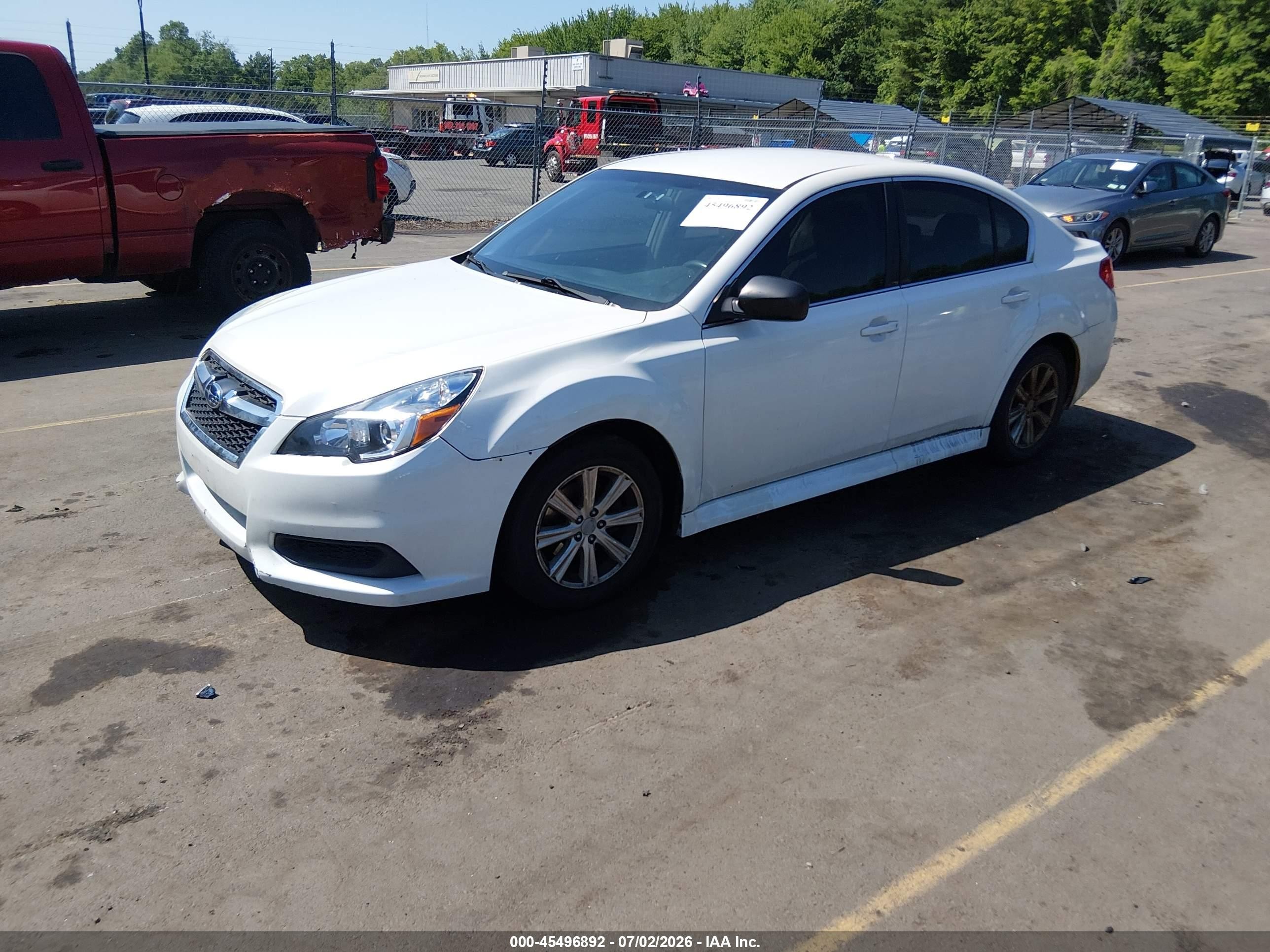 2013 Subaru Legacy 2.5i White vin: 4S3BMBA64D3037827
