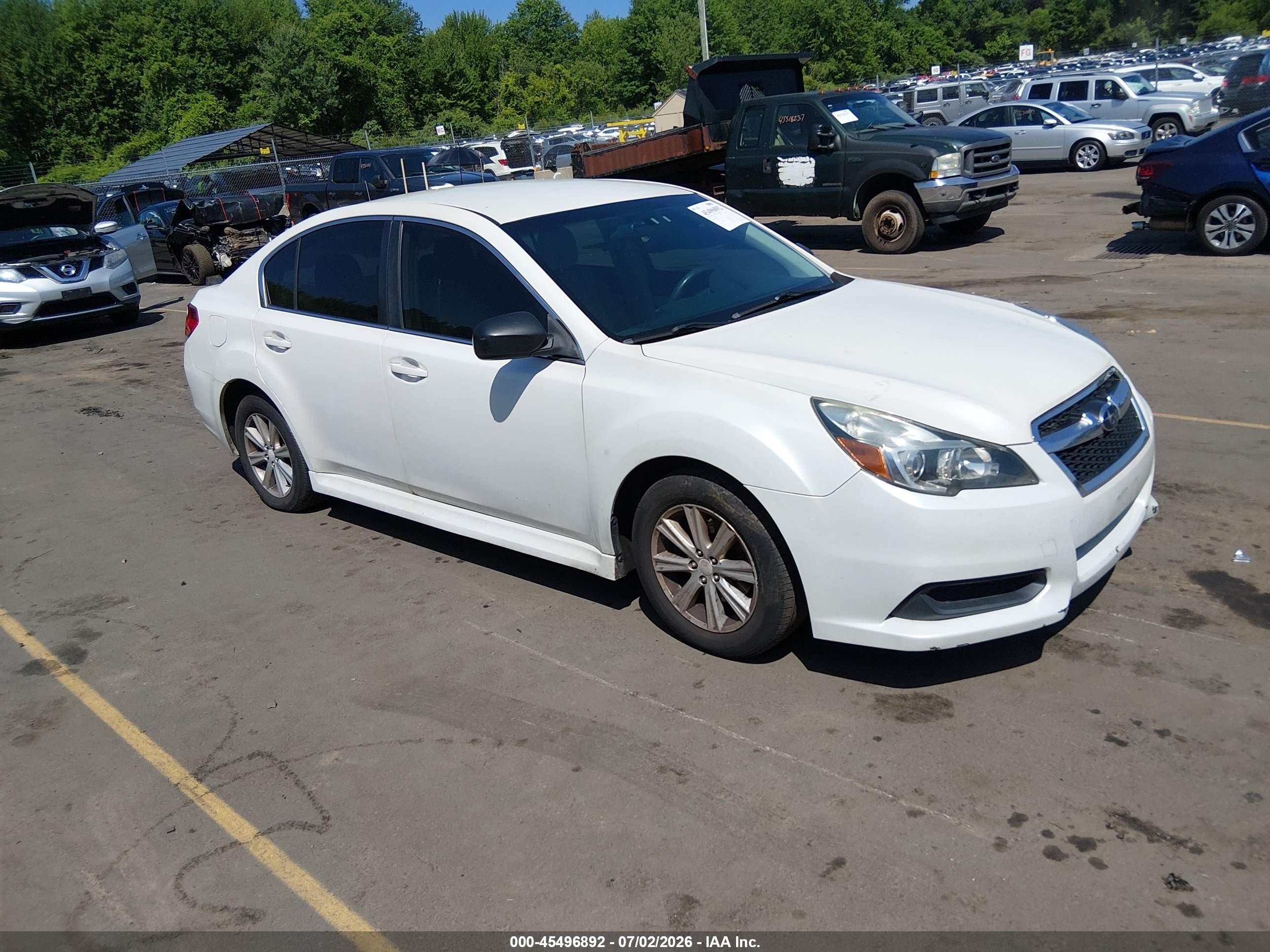 2013 Subaru Legacy 2.5i White vin: 4S3BMBA64D3037827