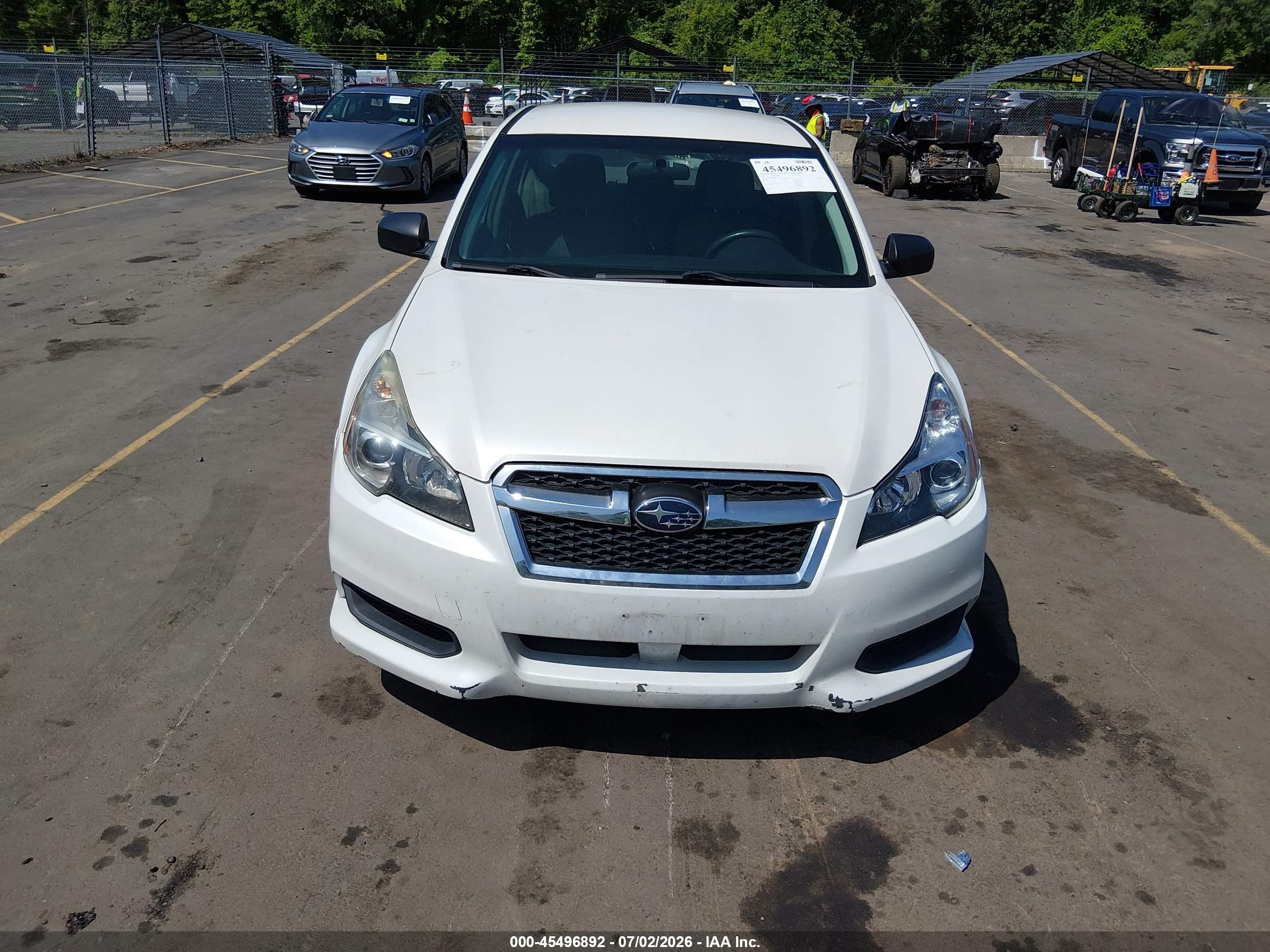 2013 Subaru Legacy 2.5i White vin: 4S3BMBA64D3037827