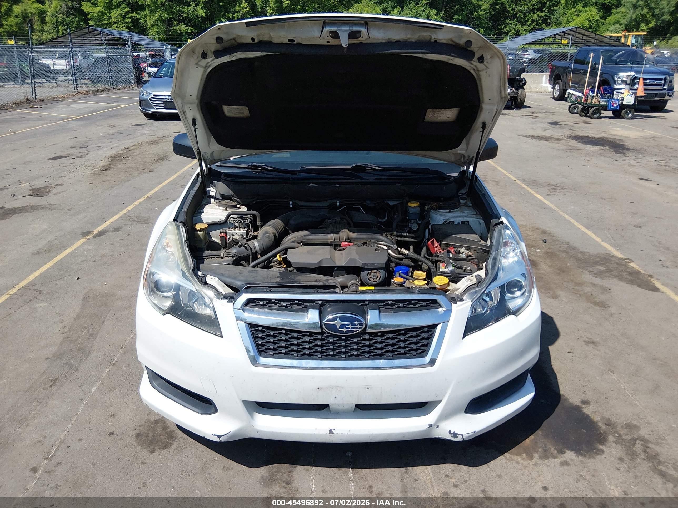2013 Subaru Legacy 2.5i White vin: 4S3BMBA64D3037827