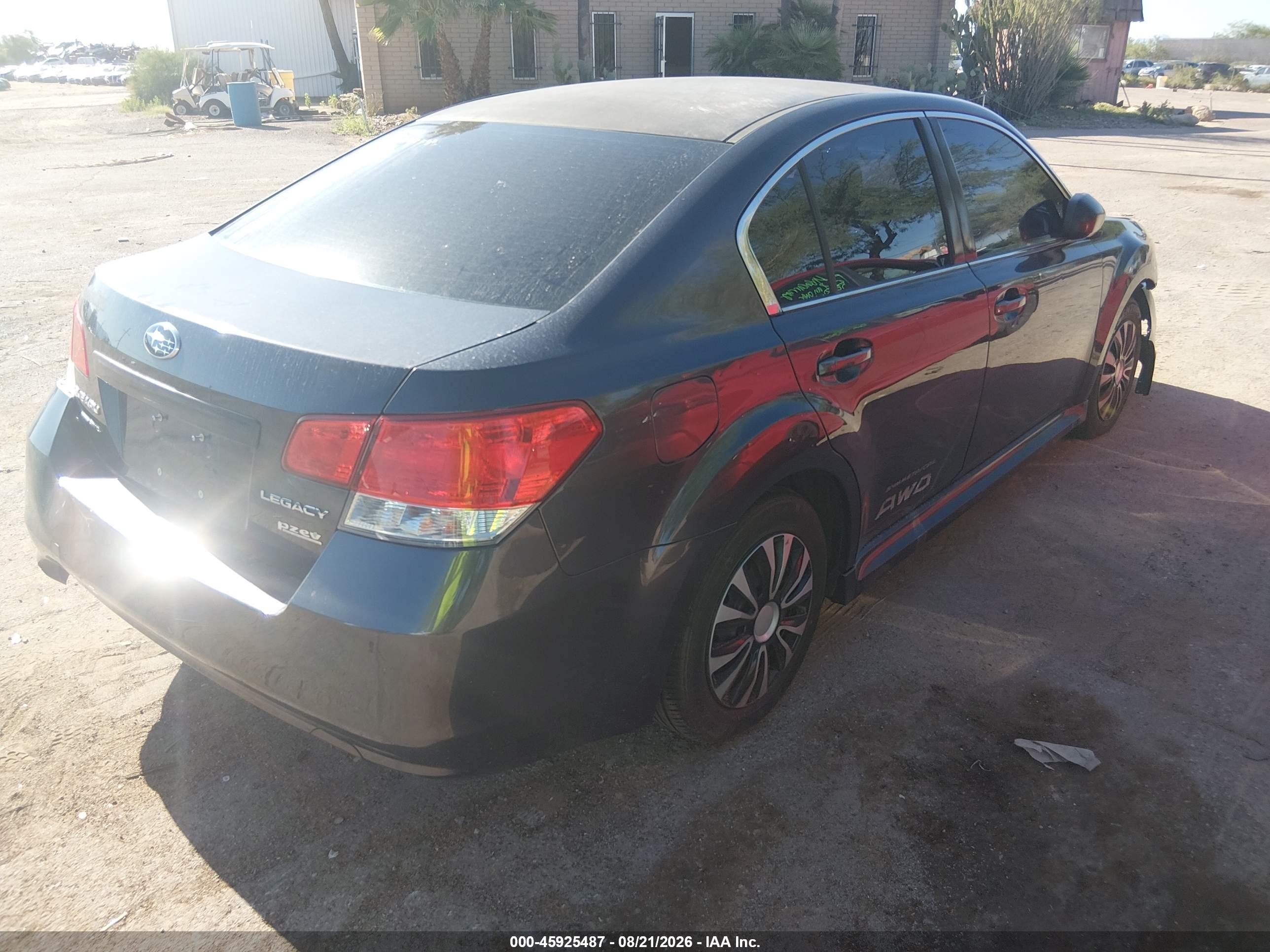 2012 Subaru Legacy 2.5i Black vin: 4S3BMBA67C3033186