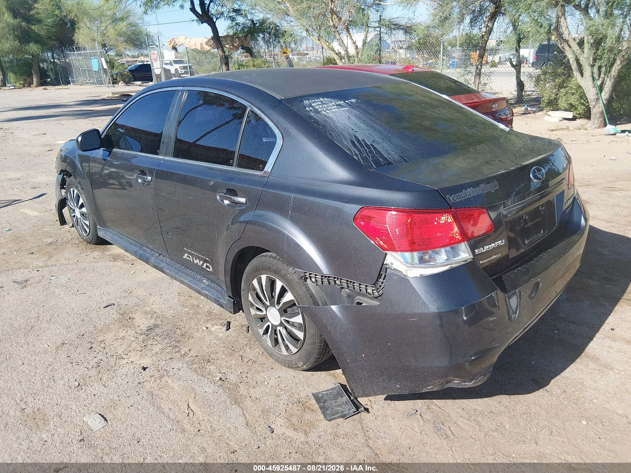 2012 Subaru Legacy 2.5i Black vin: 4S3BMBA67C3033186