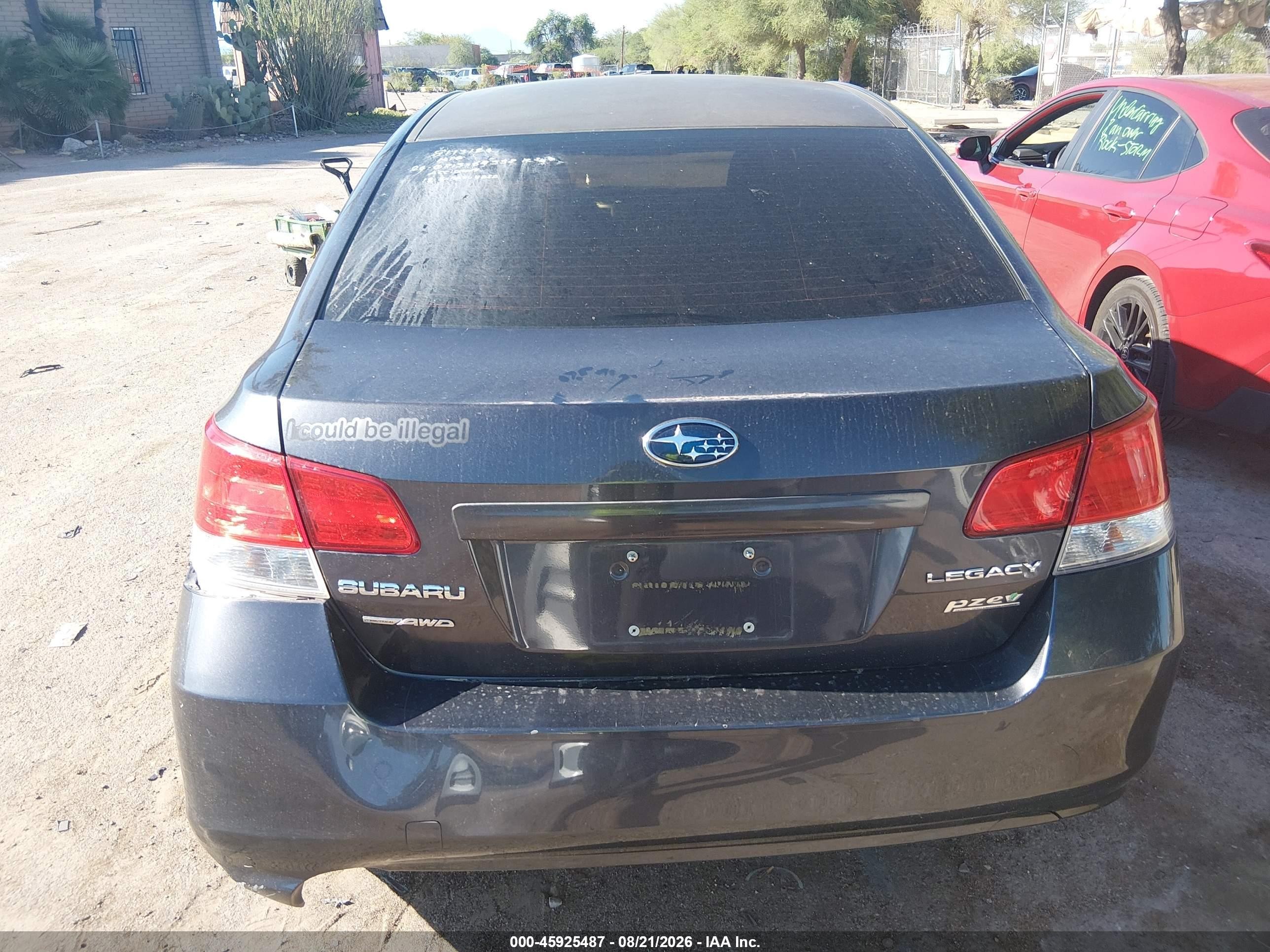 2012 Subaru Legacy 2.5i Black vin: 4S3BMBA67C3033186