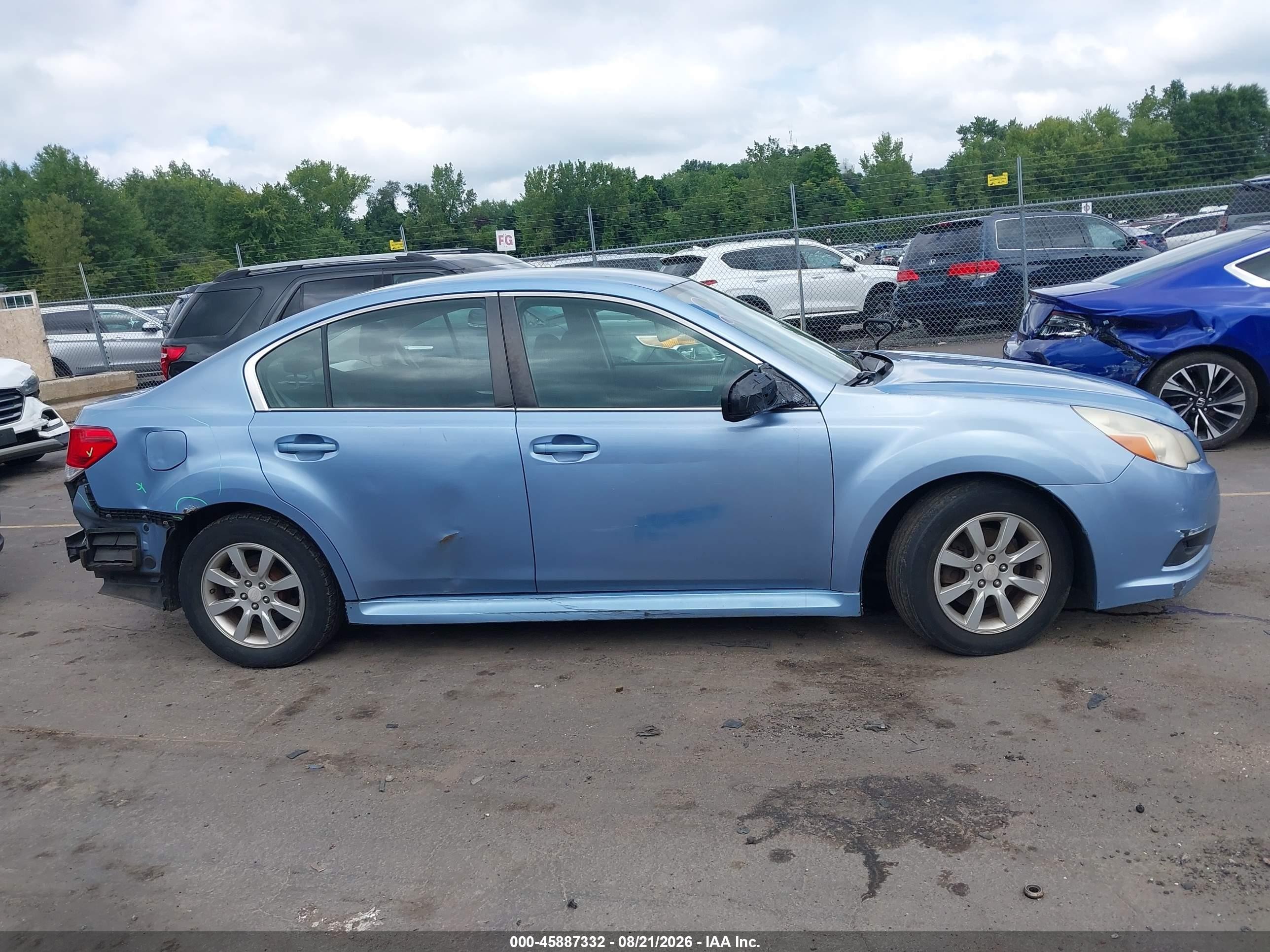 2010 Subaru Legacy 2.5i Light Blue vin: 4S3BMBA68A3229943