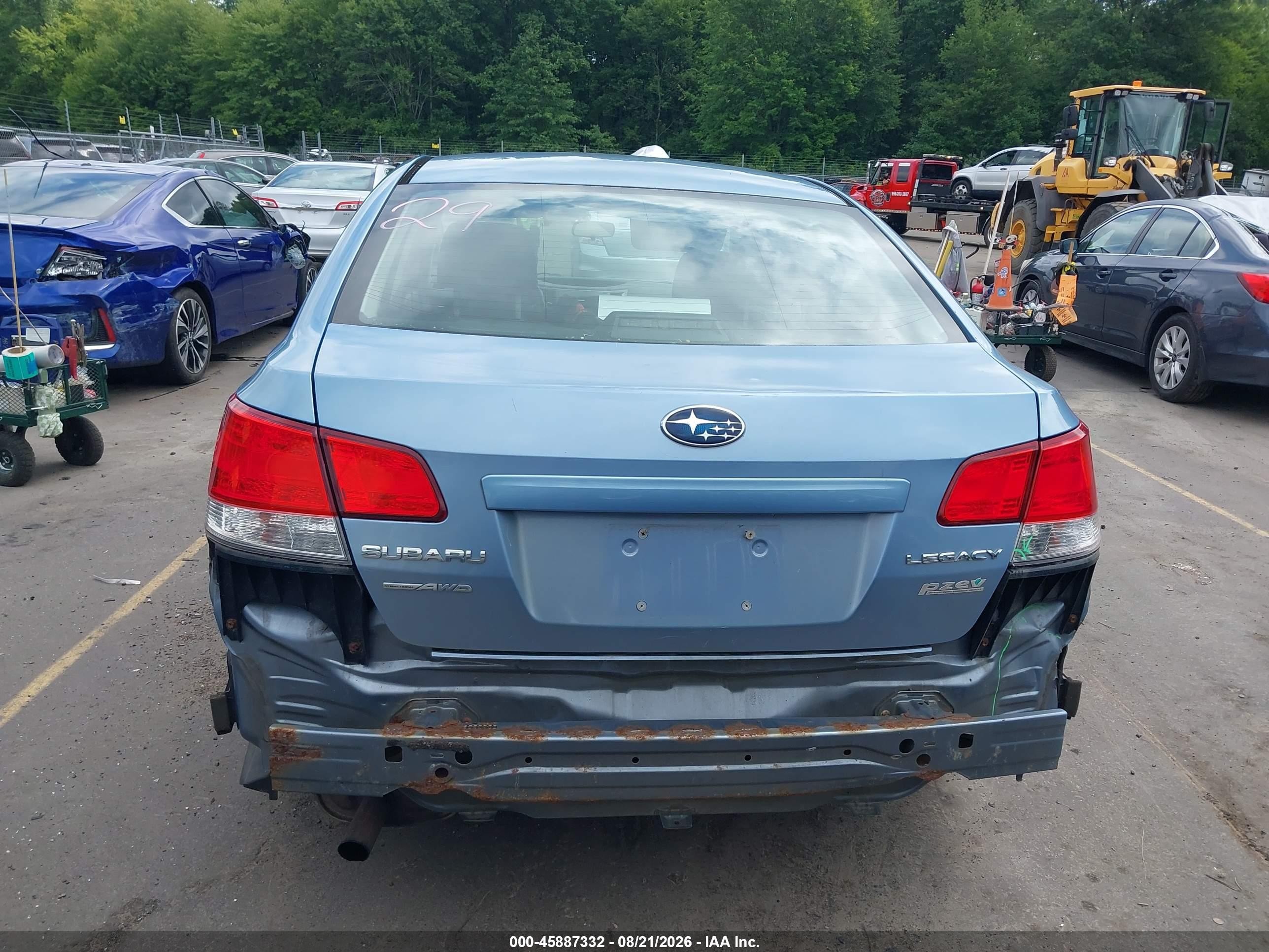 2010 Subaru Legacy 2.5i Light Blue vin: 4S3BMBA68A3229943