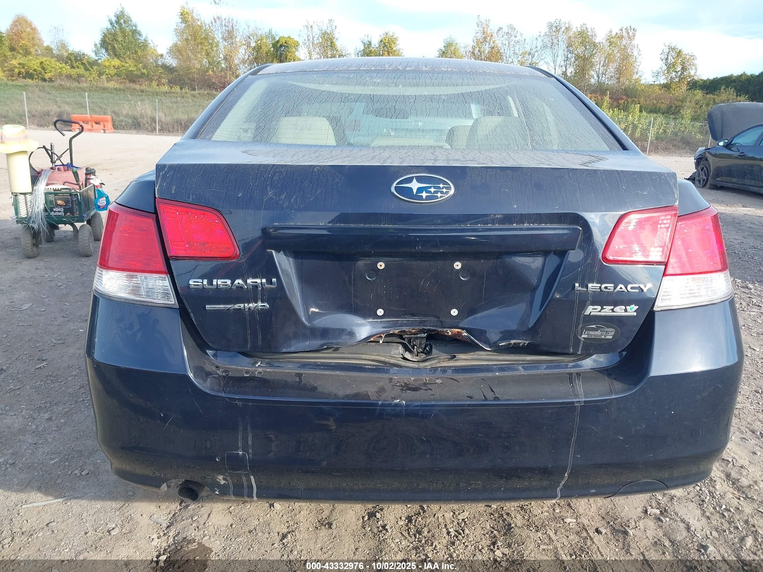 2012 Subaru Legacy 2.5i Black vin: 4S3BMBA68C3030331