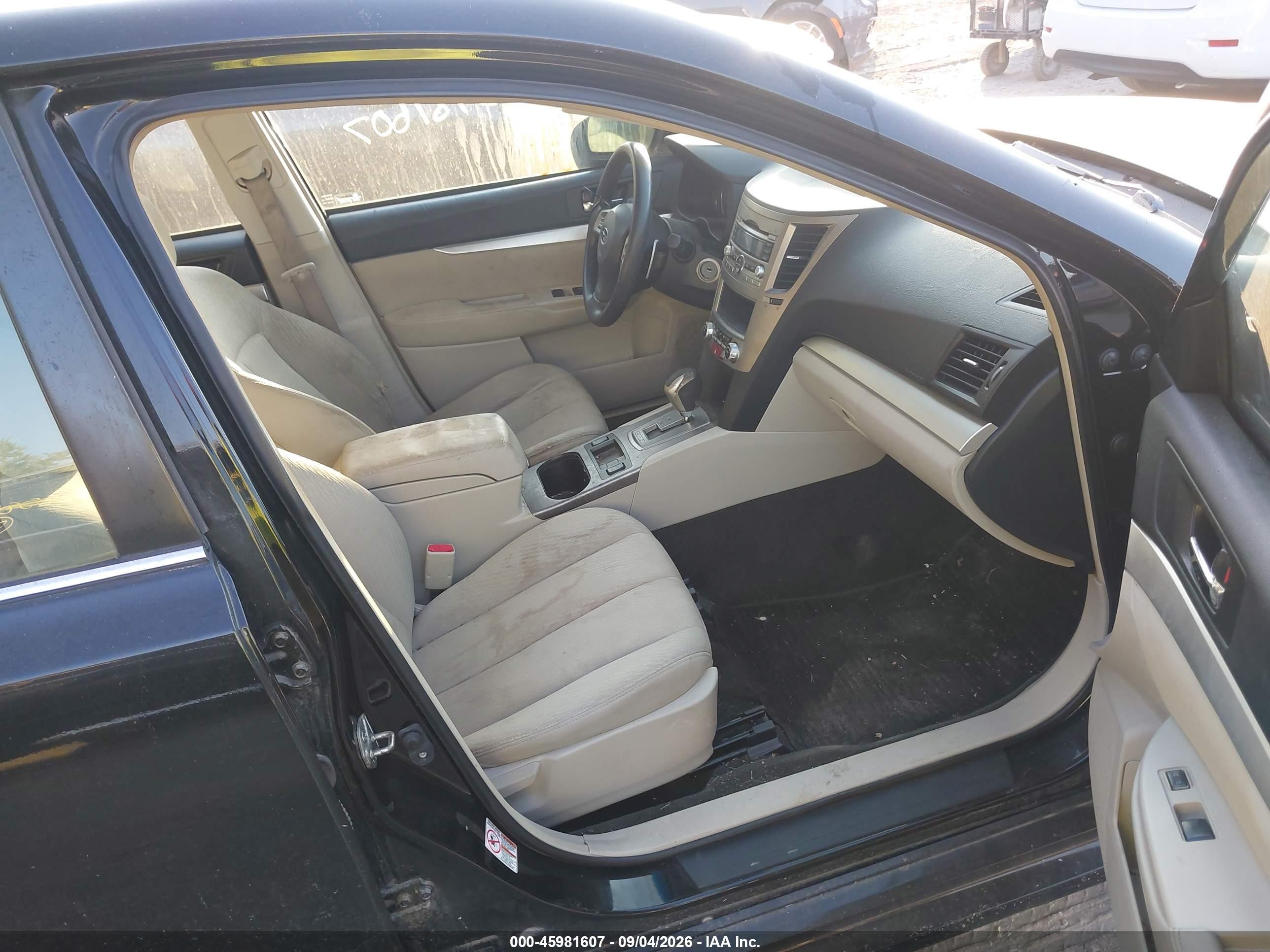 2012 Subaru Legacy 2.5i Черный vin: 4S3BMBA68C3036422