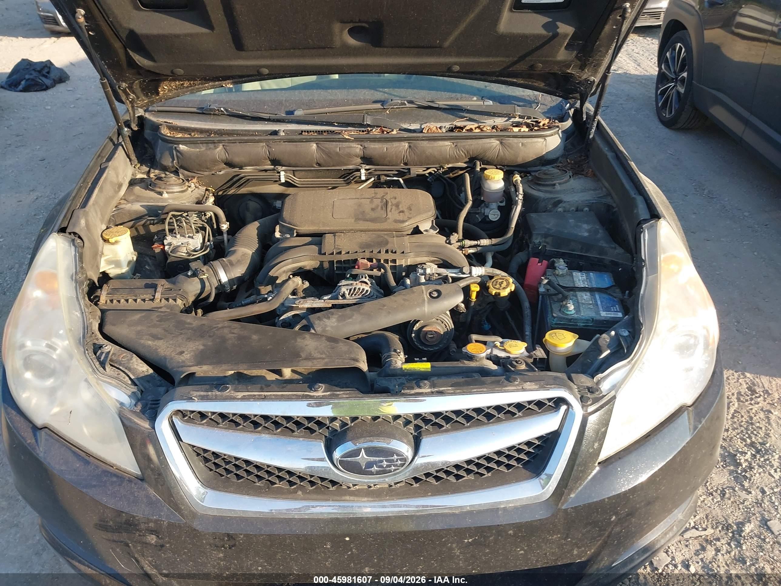 2012 Subaru Legacy 2.5i Черный vin: 4S3BMBA68C3036422