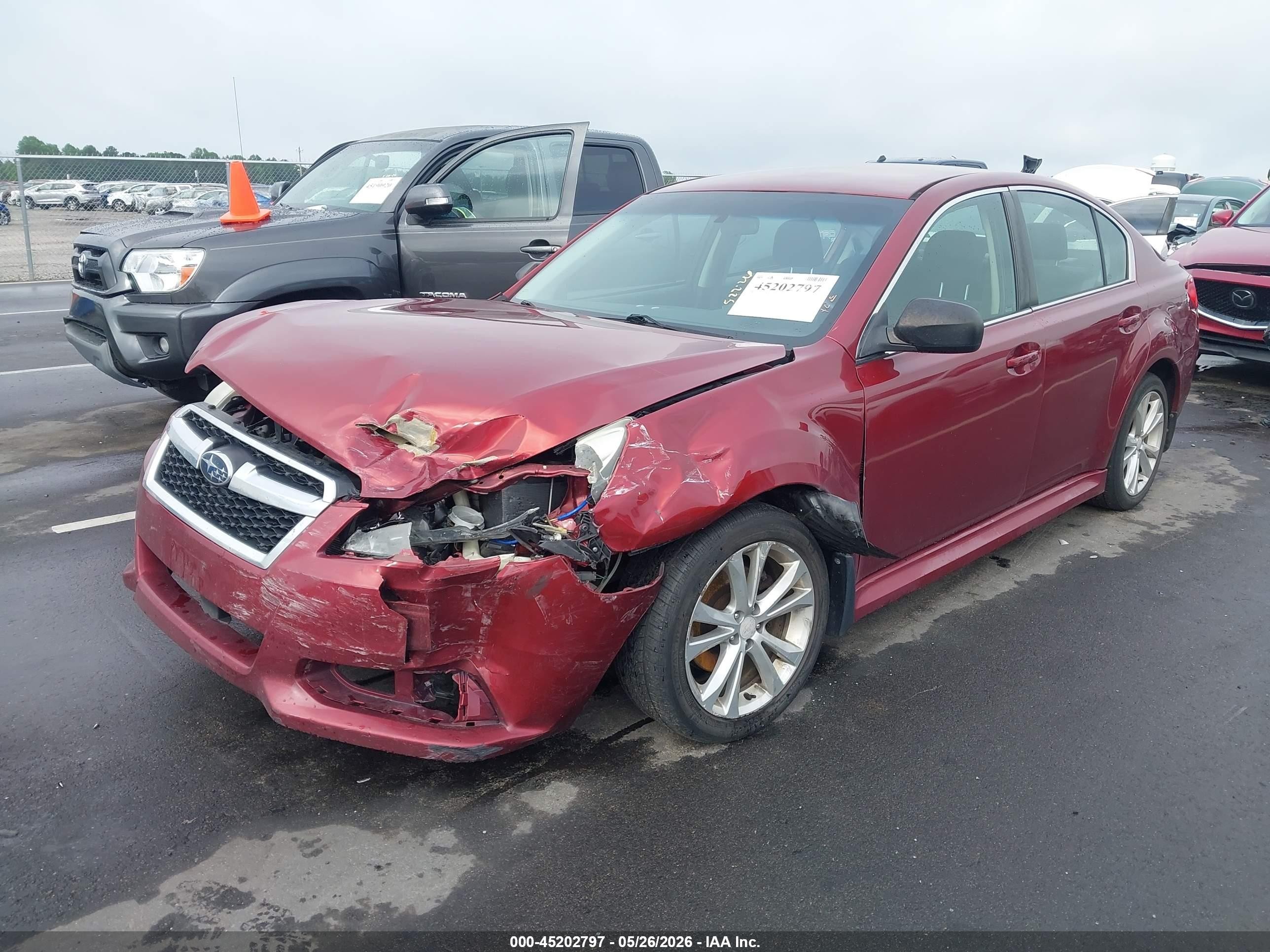 2014 Subaru Legacy 2.5i Red vin: 4S3BMBA68E3035659