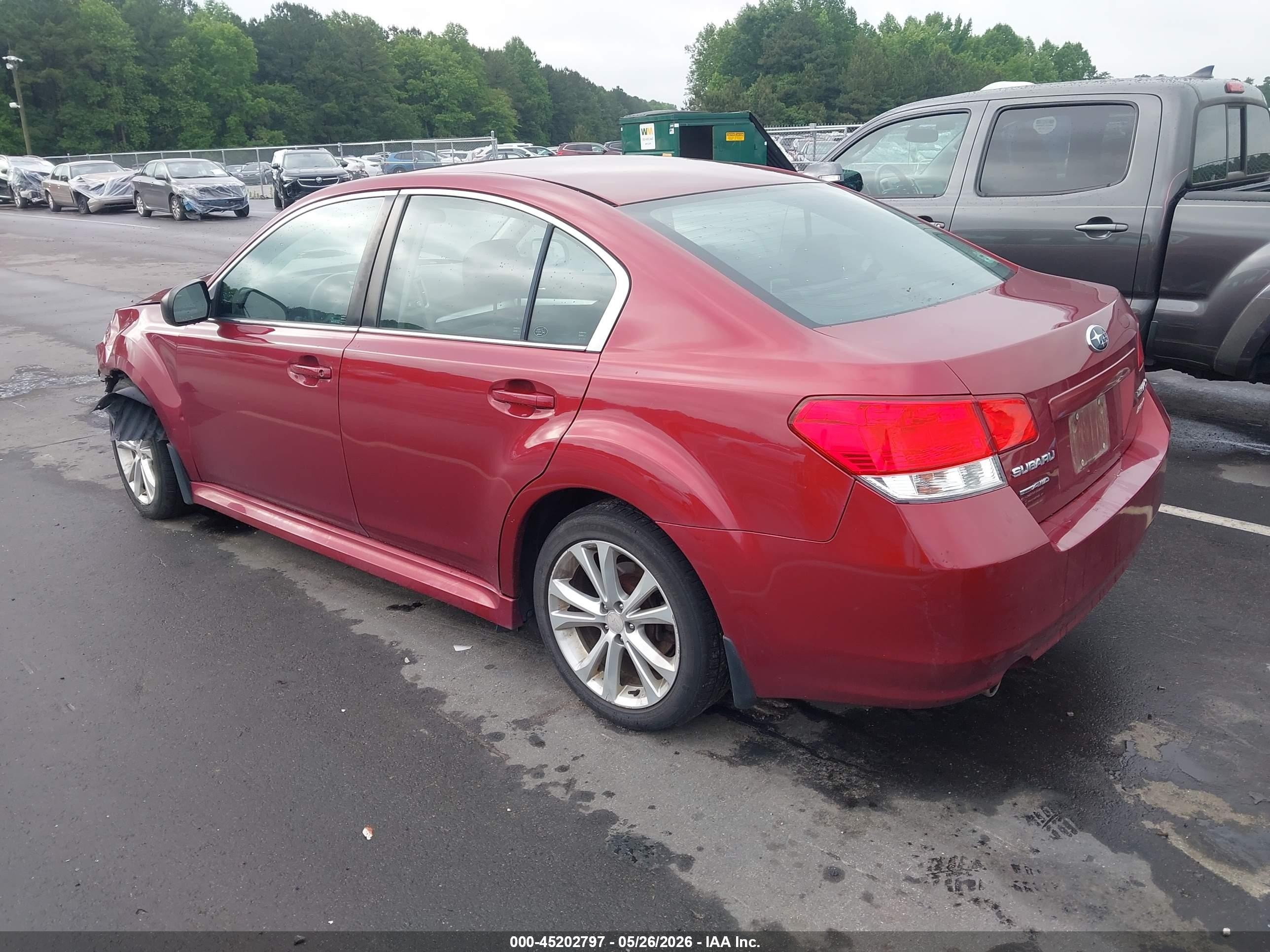 2014 Subaru Legacy 2.5i Red vin: 4S3BMBA68E3035659
