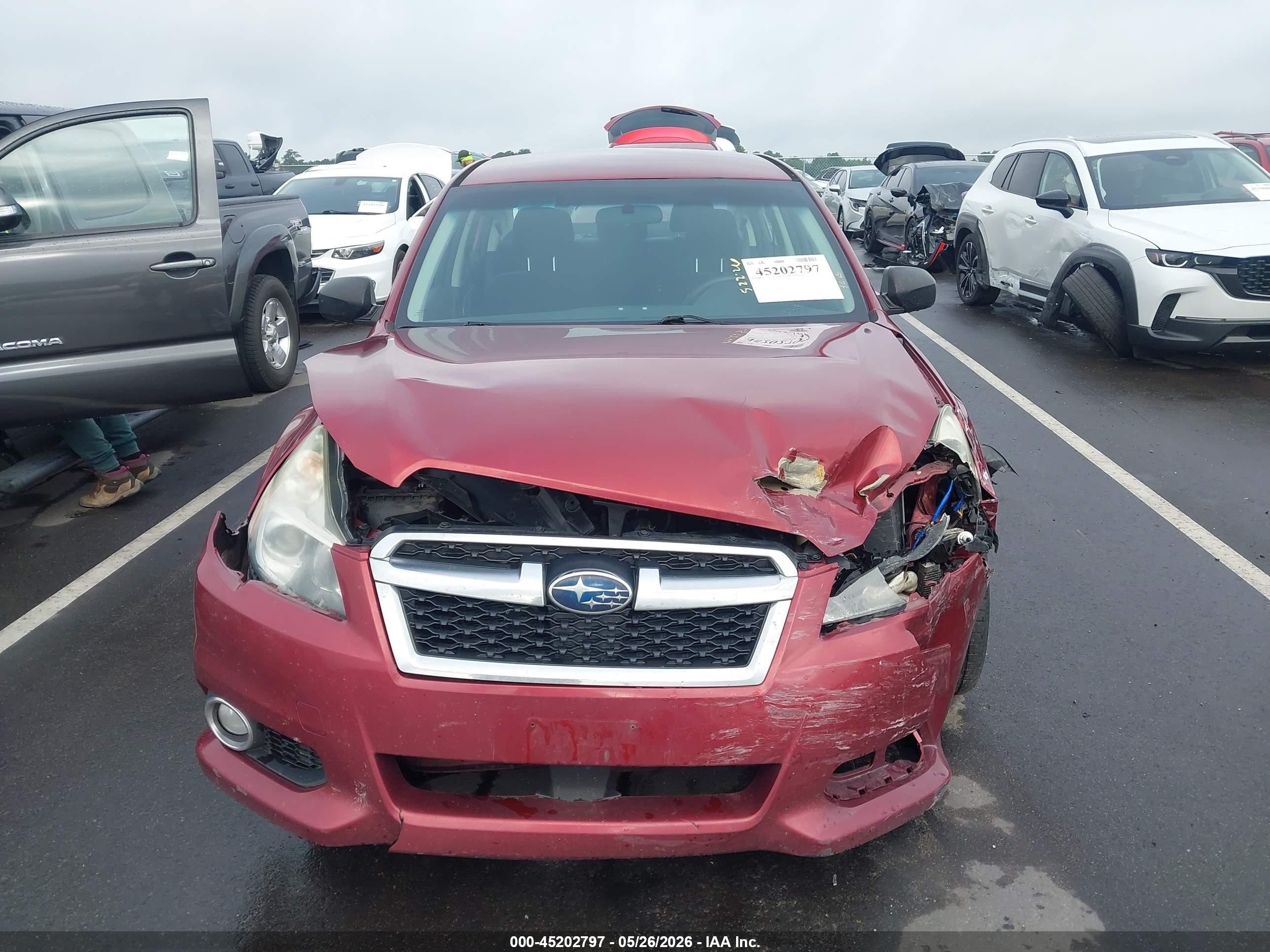 2014 Subaru Legacy 2.5i Red vin: 4S3BMBA68E3035659