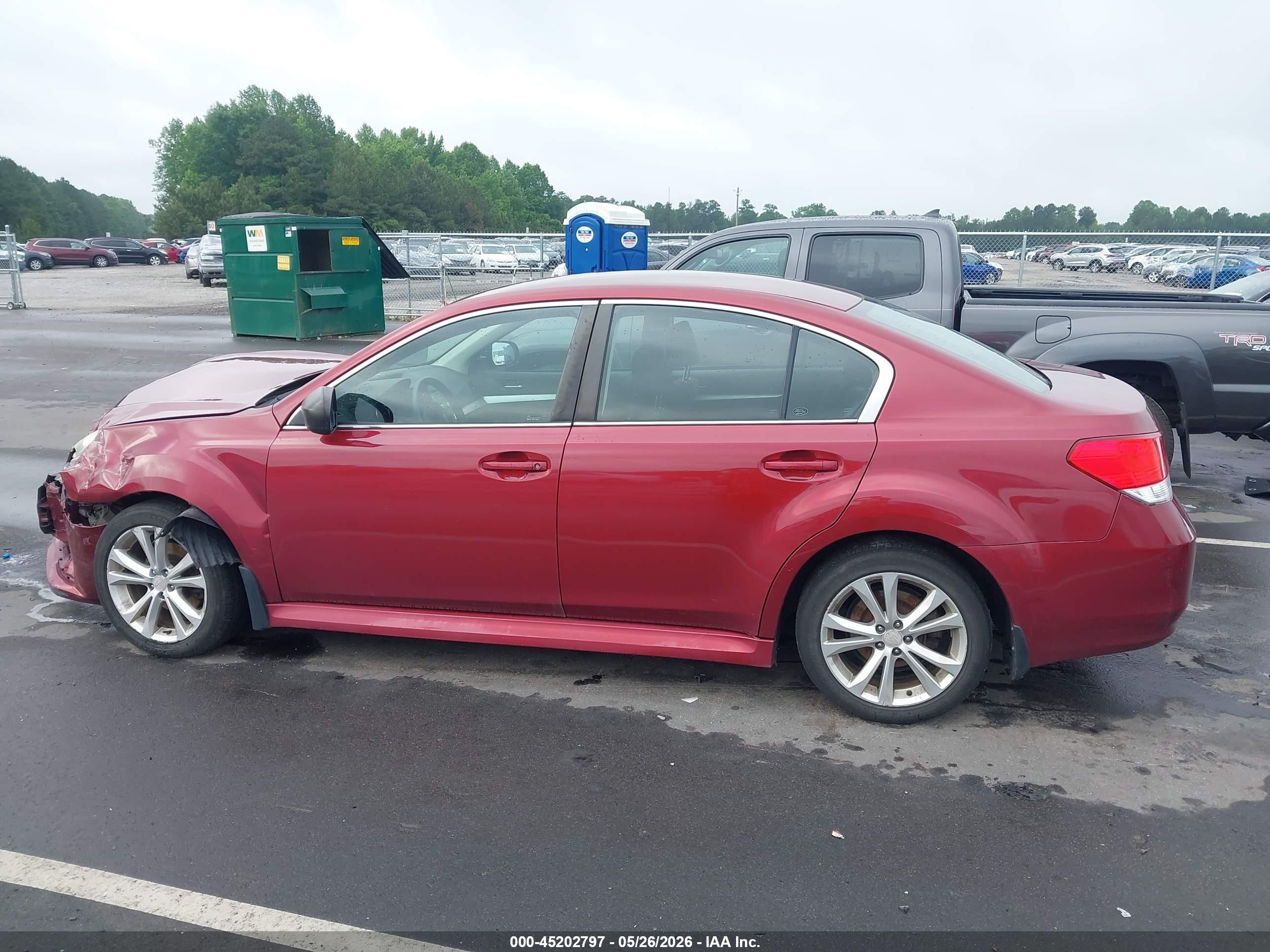2014 Subaru Legacy 2.5i Red vin: 4S3BMBA68E3035659
