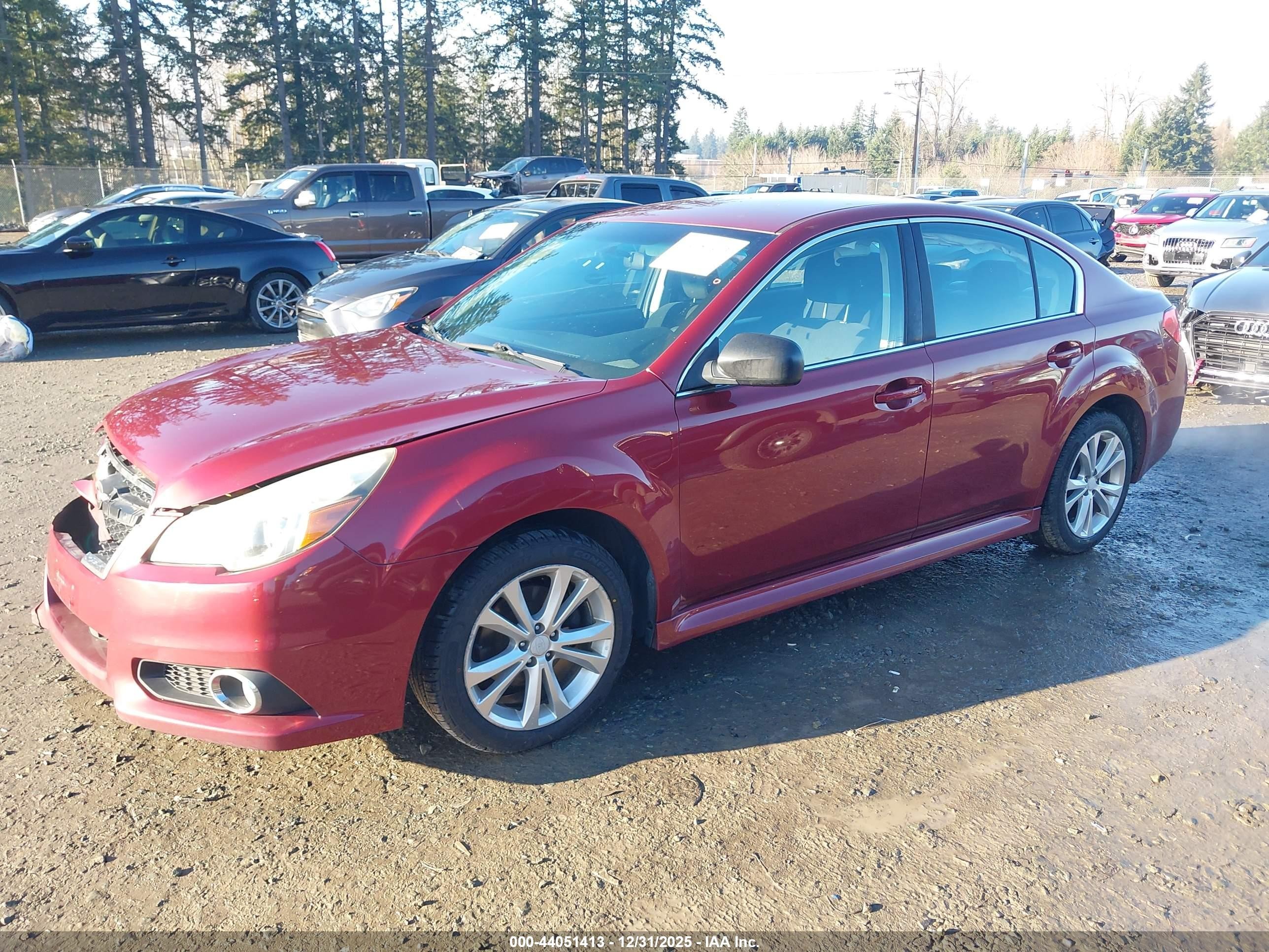 2014 Subaru Legacy 2.5i Red vin: 4S3BMBA69E3025027