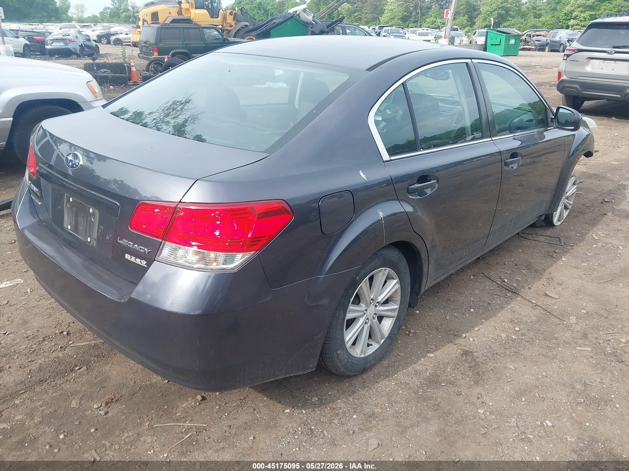 2011 Subaru Legacy 2.5i Premium Gray vin: 4S3BMBB66B3263640