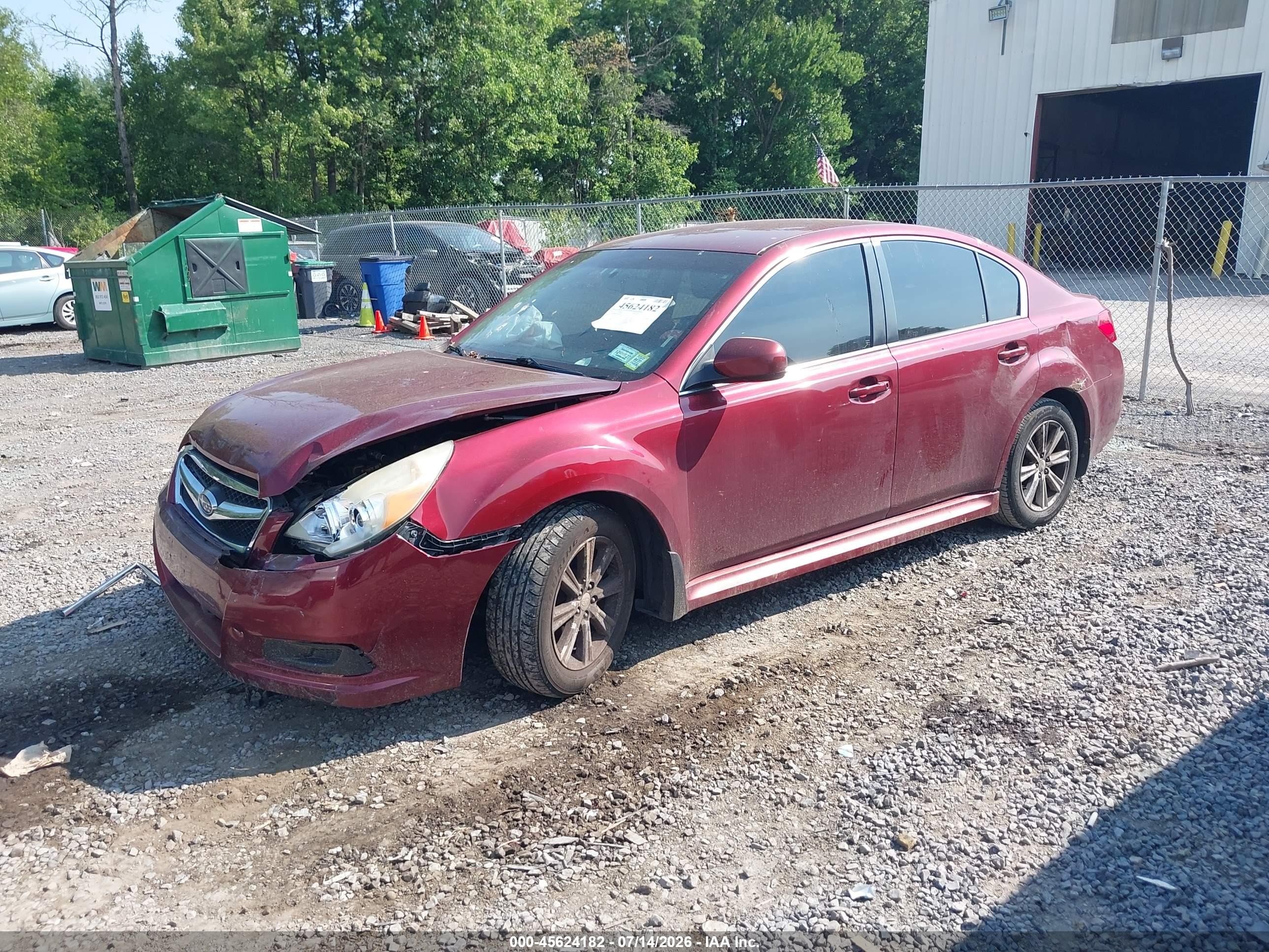 2010 Subaru Legacy 2.5i Premium Темно-бордовый vin: 4S3BMBC60A3246264