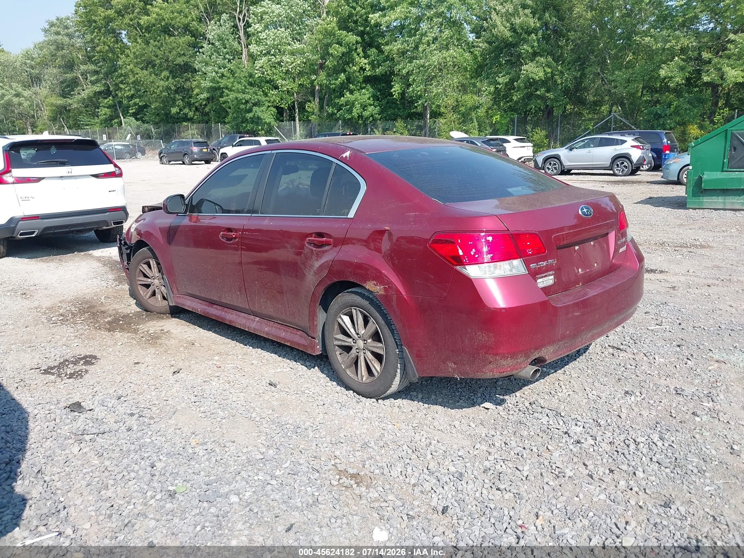 2010 Subaru Legacy 2.5i Premium Темно-бордовый vin: 4S3BMBC60A3246264