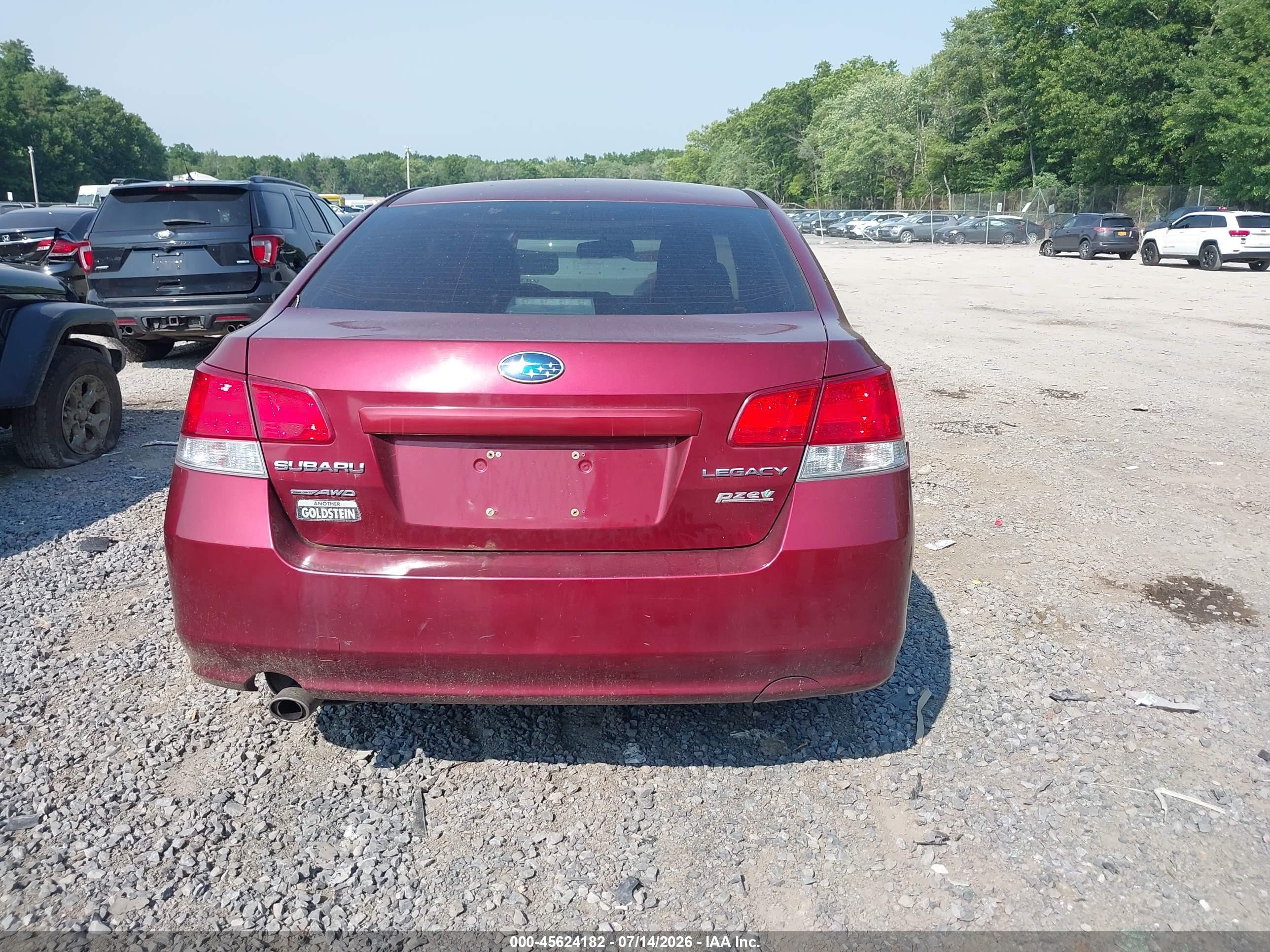 2010 Subaru Legacy 2.5i Premium Темно-бордовый vin: 4S3BMBC60A3246264