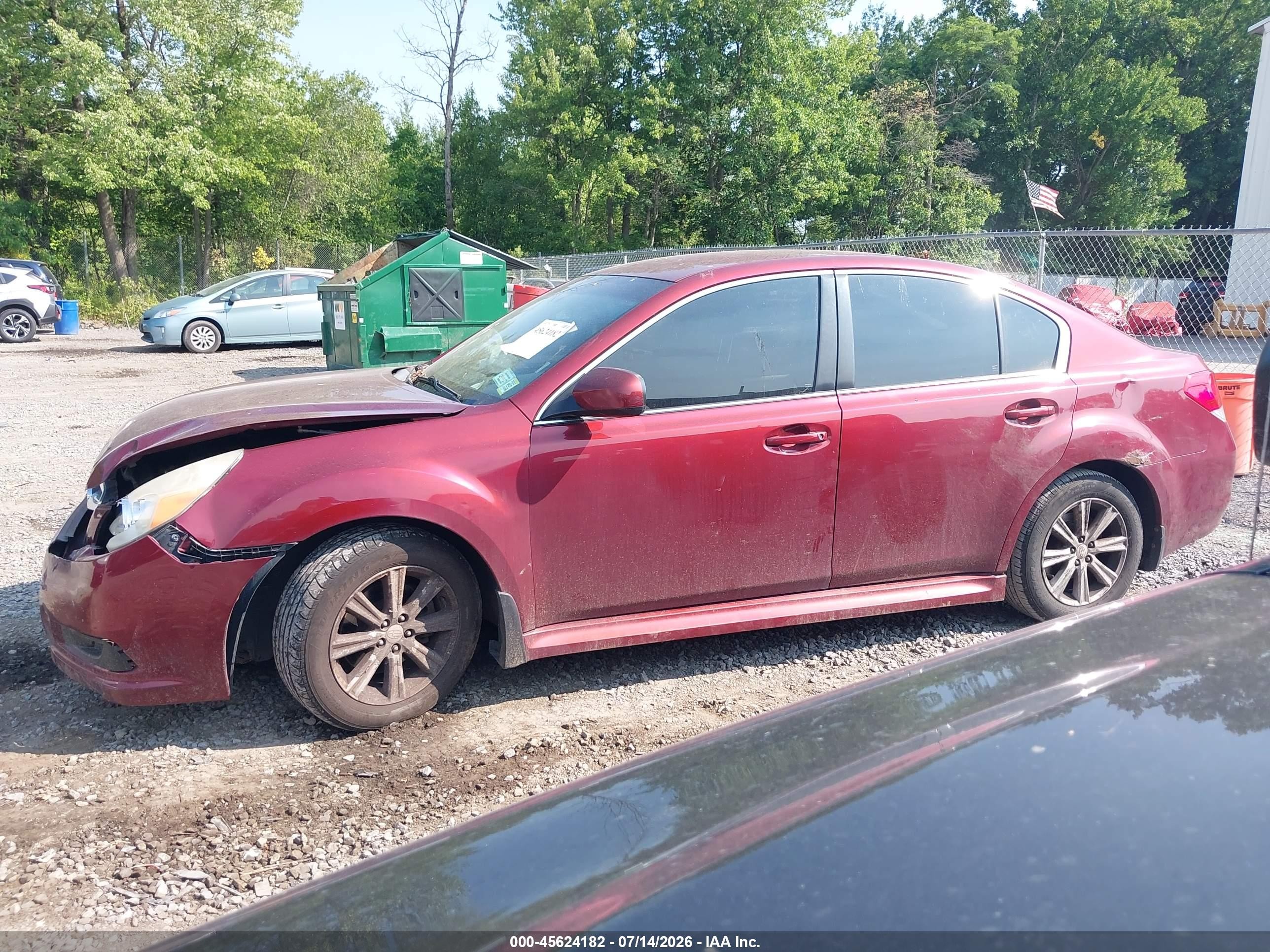 2010 Subaru Legacy 2.5i Premium Темно-бордовый vin: 4S3BMBC60A3246264