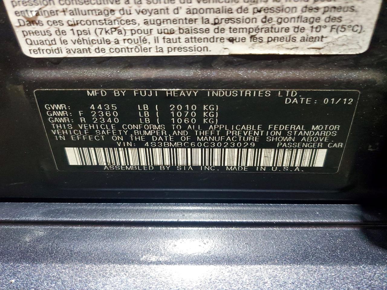 2012 Subaru Legacy 2.5i Premium Gray vin: 4S3BMBC60C3023029