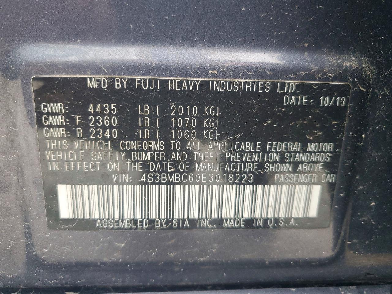2014 Subaru Legacy 2.5i Premium Gray vin: 4S3BMBC60E3018223