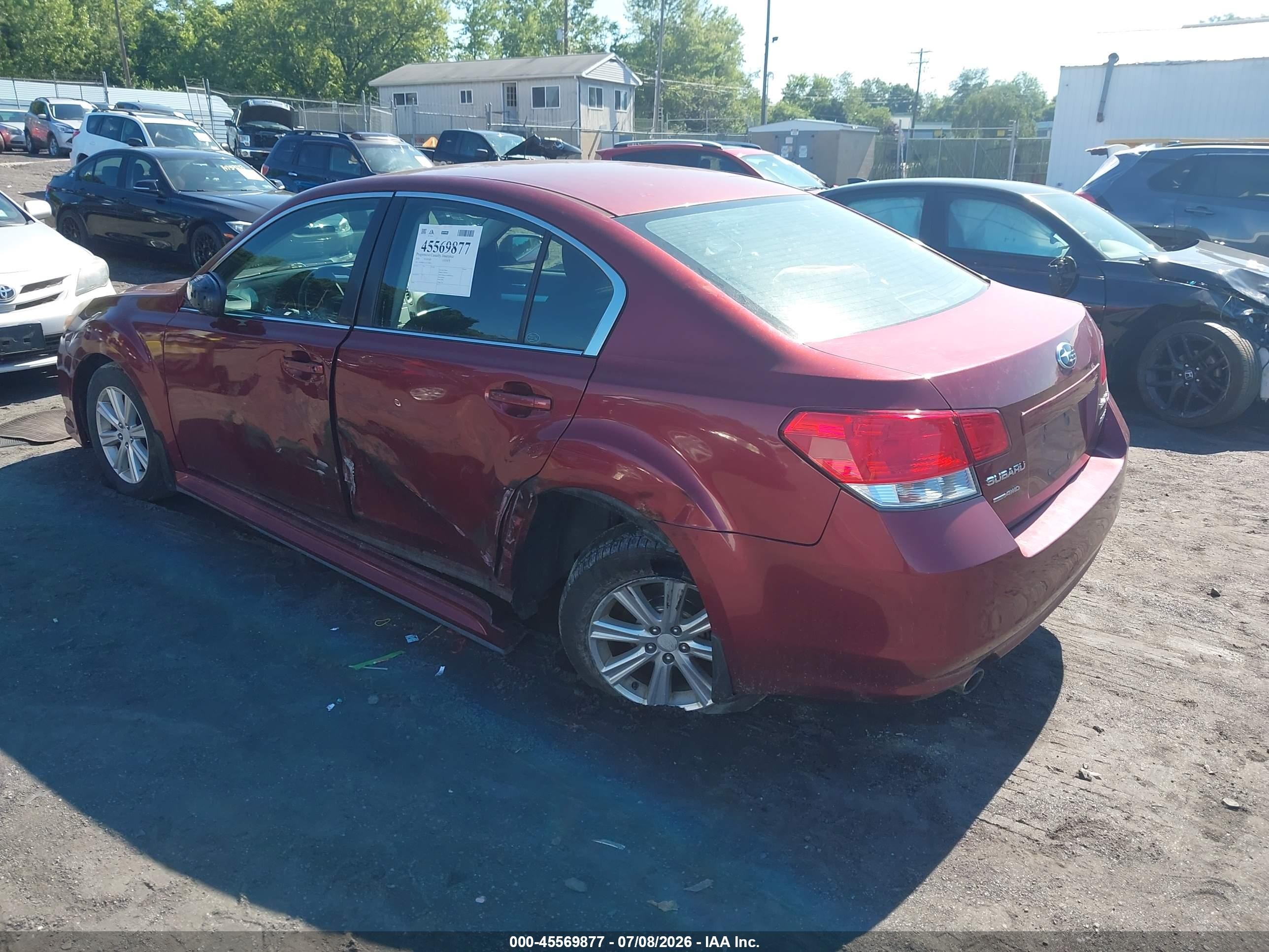 2010 Subaru Legacy 2.5i Premium Red vin: 4S3BMBC61A3218814