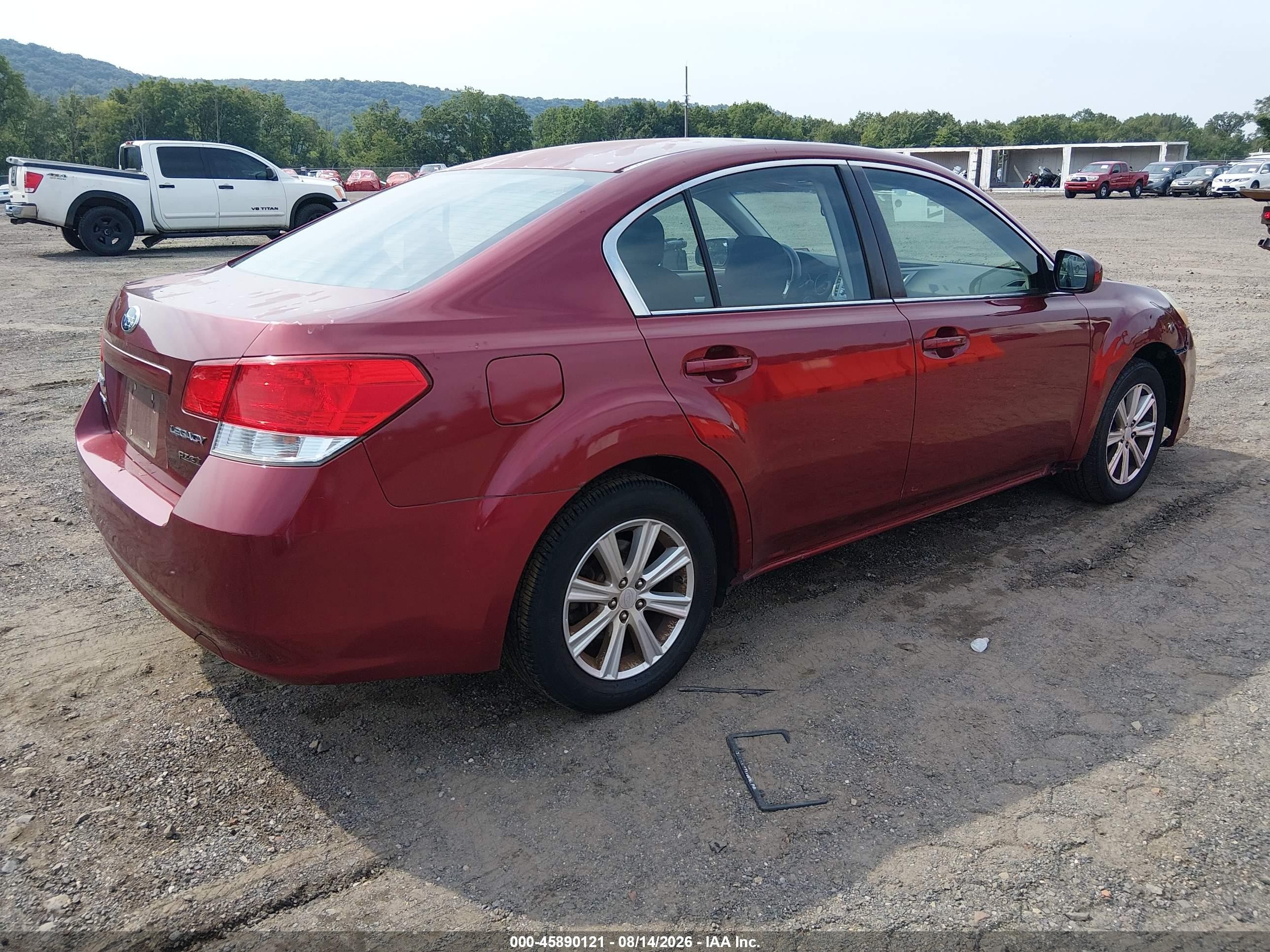 2010 Subaru Legacy 2.5i Premium Red vin: 4S3BMBC62A3213654