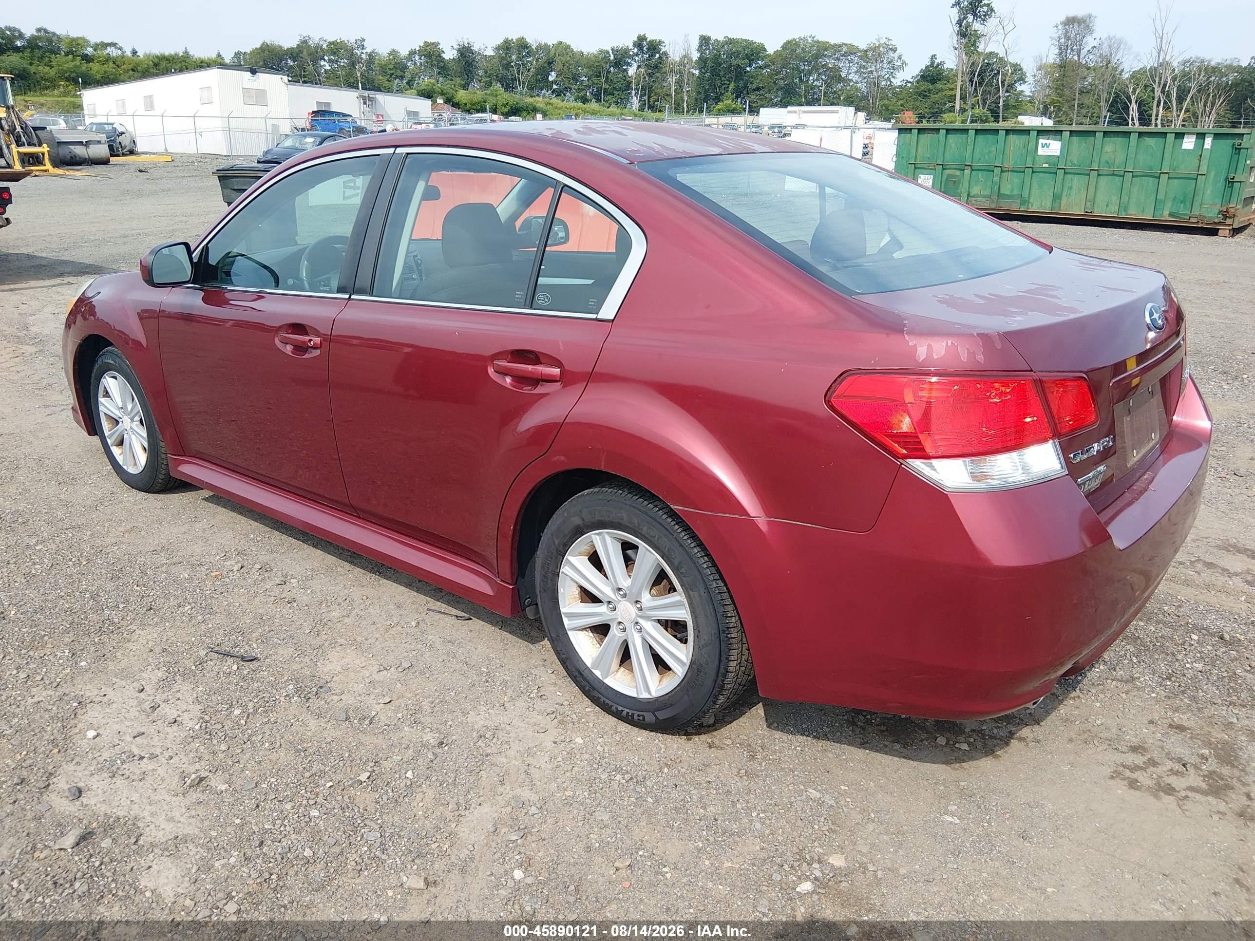 2010 Subaru Legacy 2.5i Premium Red vin: 4S3BMBC62A3213654