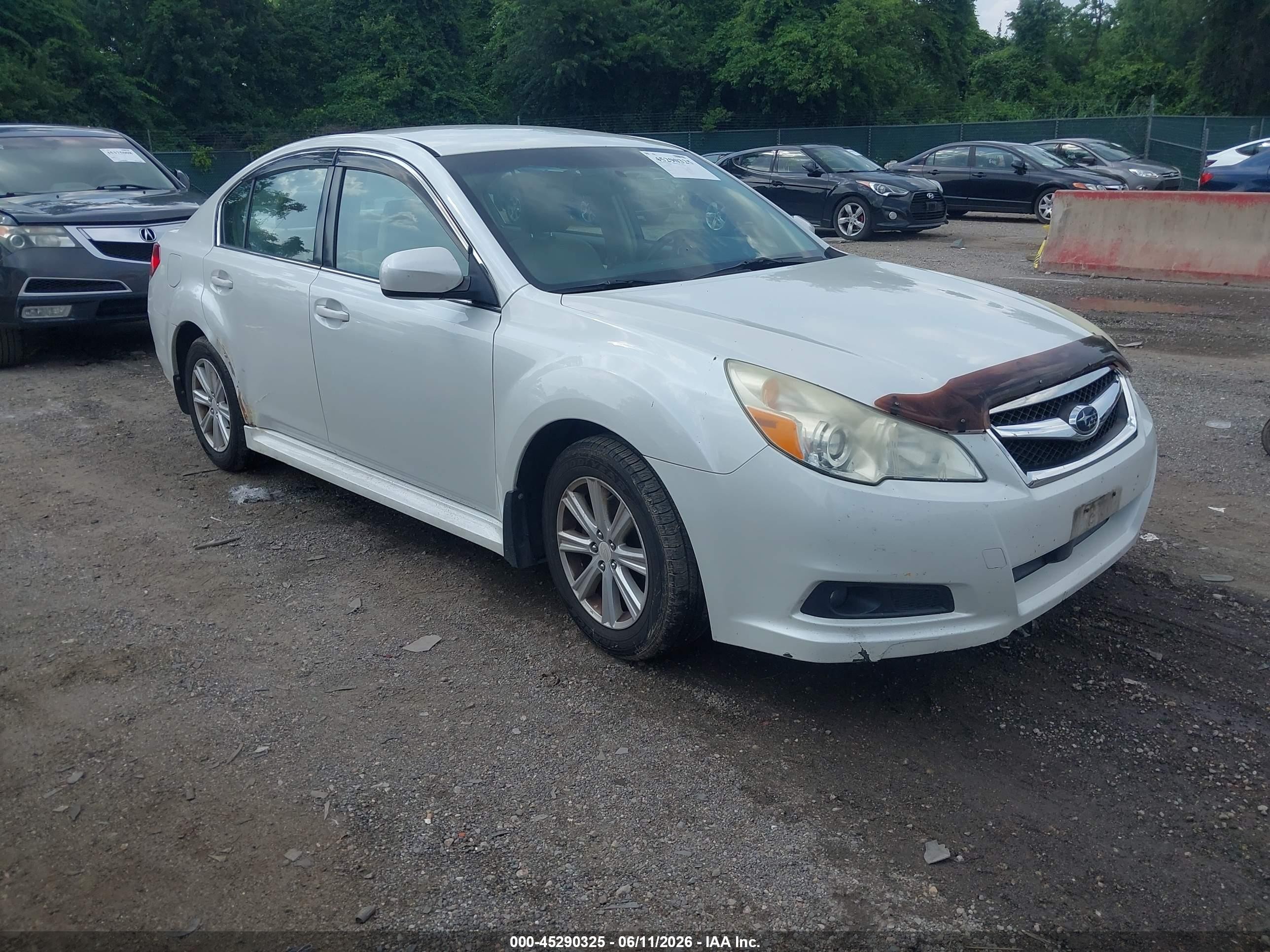 2011 Subaru Legacy 2.5i Premium White vin: 4S3BMBC64B3259679