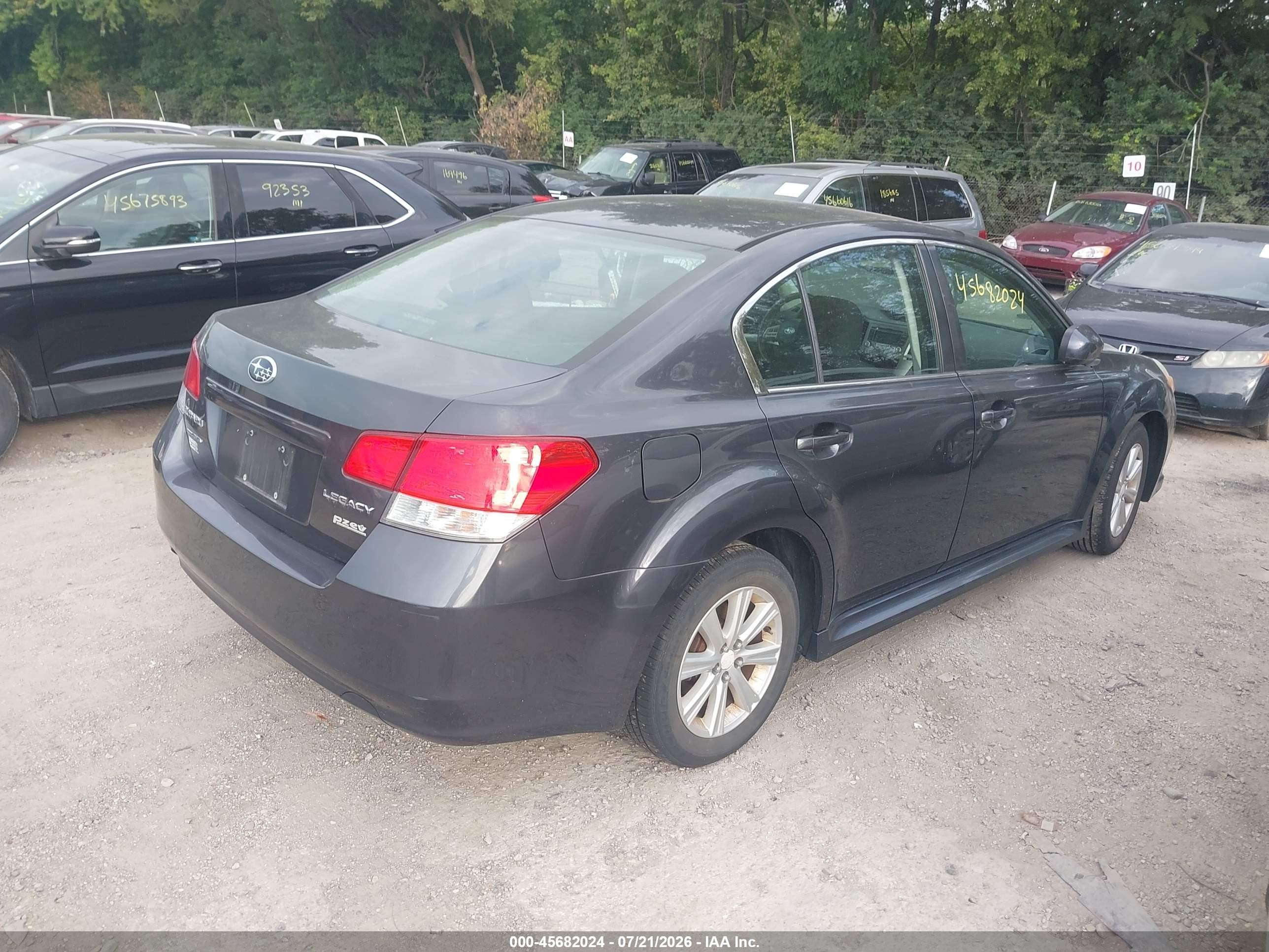 2012 Subaru Legacy 2.5i Premium Серый vin: 4S3BMBC65C3024158