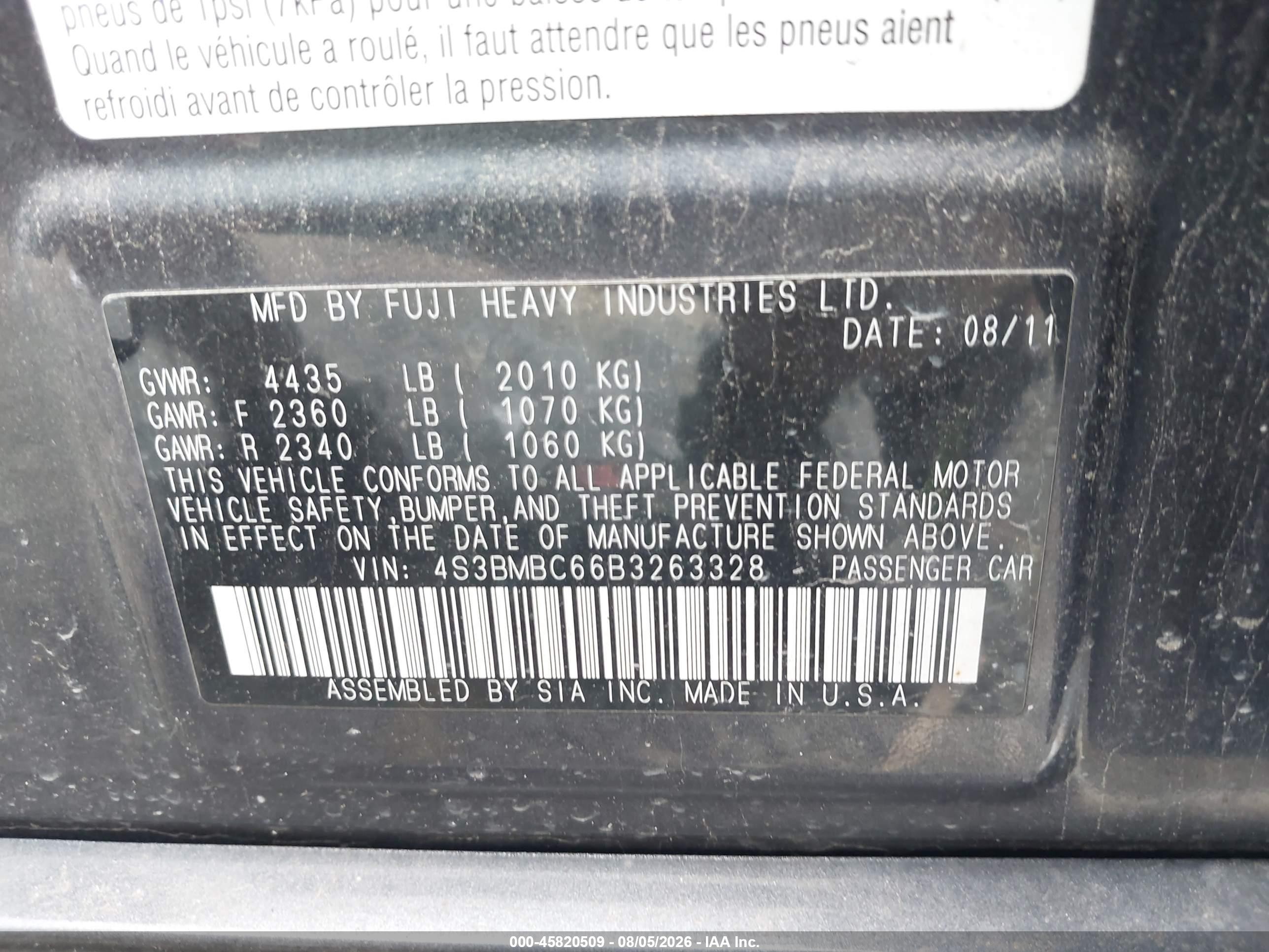 2011 Subaru Legacy 2.5i Premium Gray vin: 4S3BMBC66B3263328