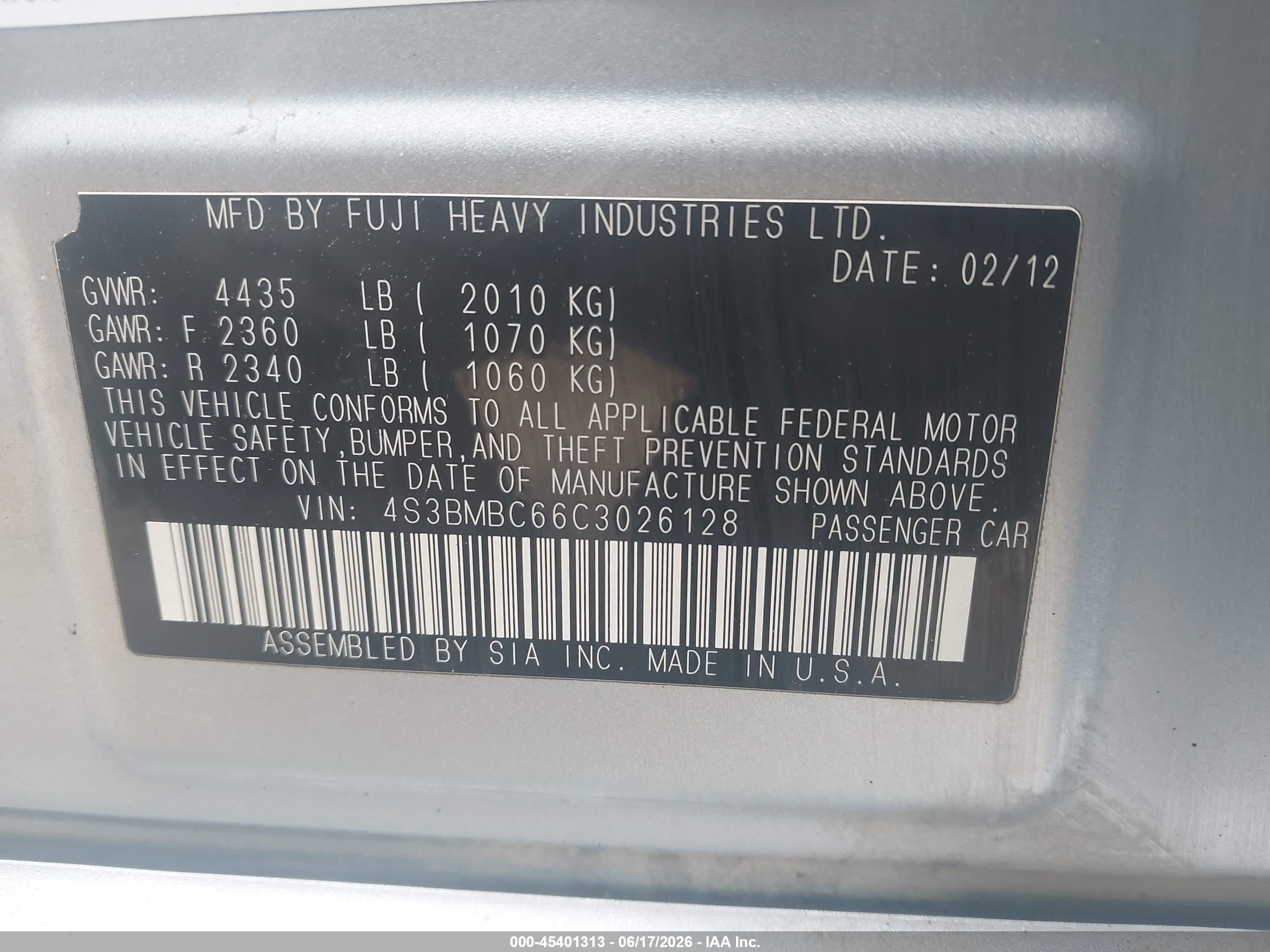 2012 Subaru Legacy 2.5i Premium Silver vin: 4S3BMBC66C3026128