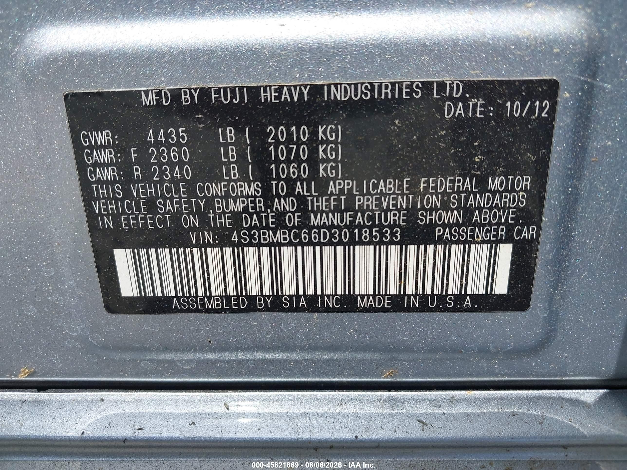 2013 Subaru Legacy 2.5i Premium Silver vin: 4S3BMBC66D3018533
