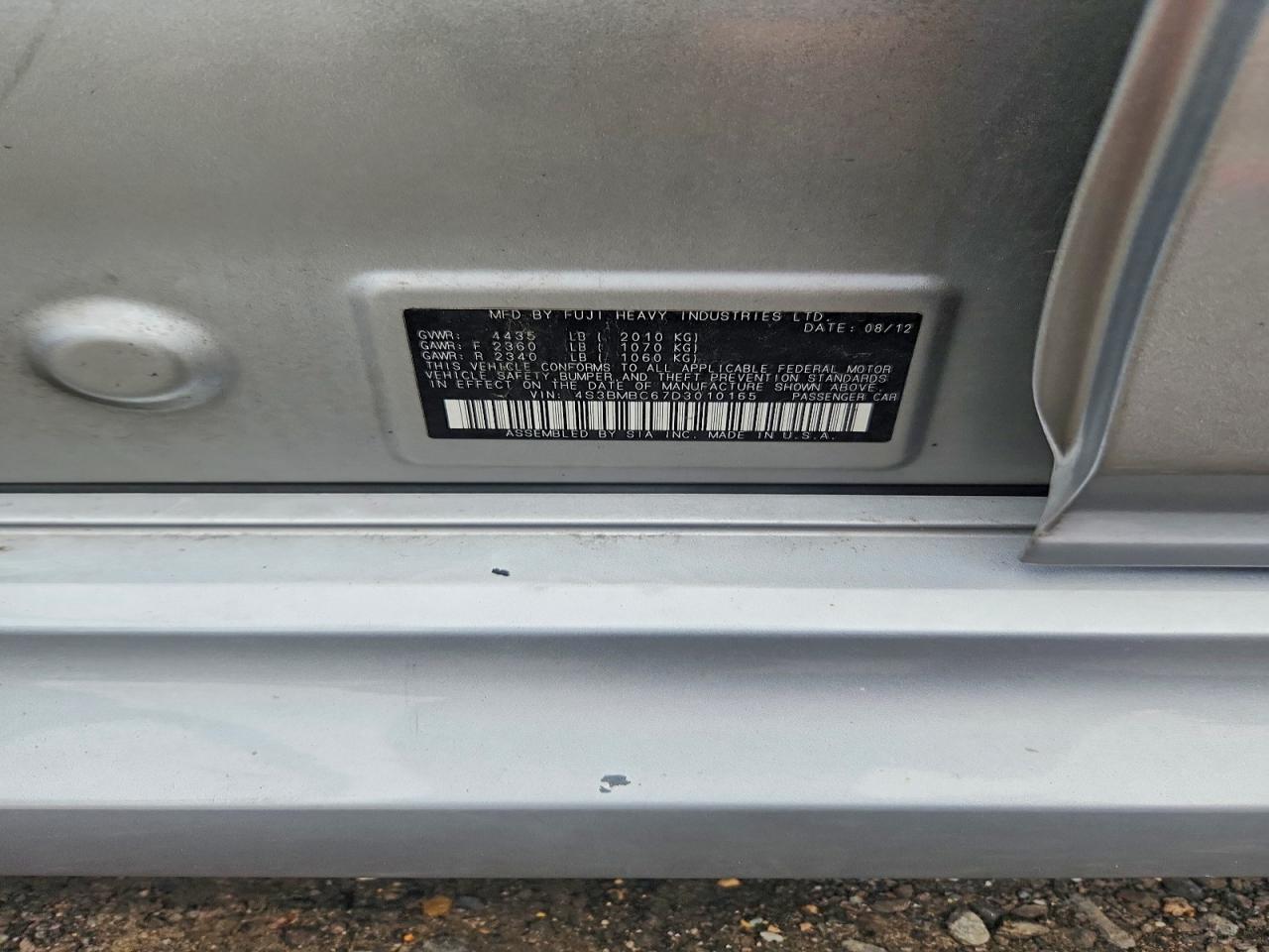 2013 Subaru Legacy 2.5i Premium Blue vin: 4S3BMBC67D3010165