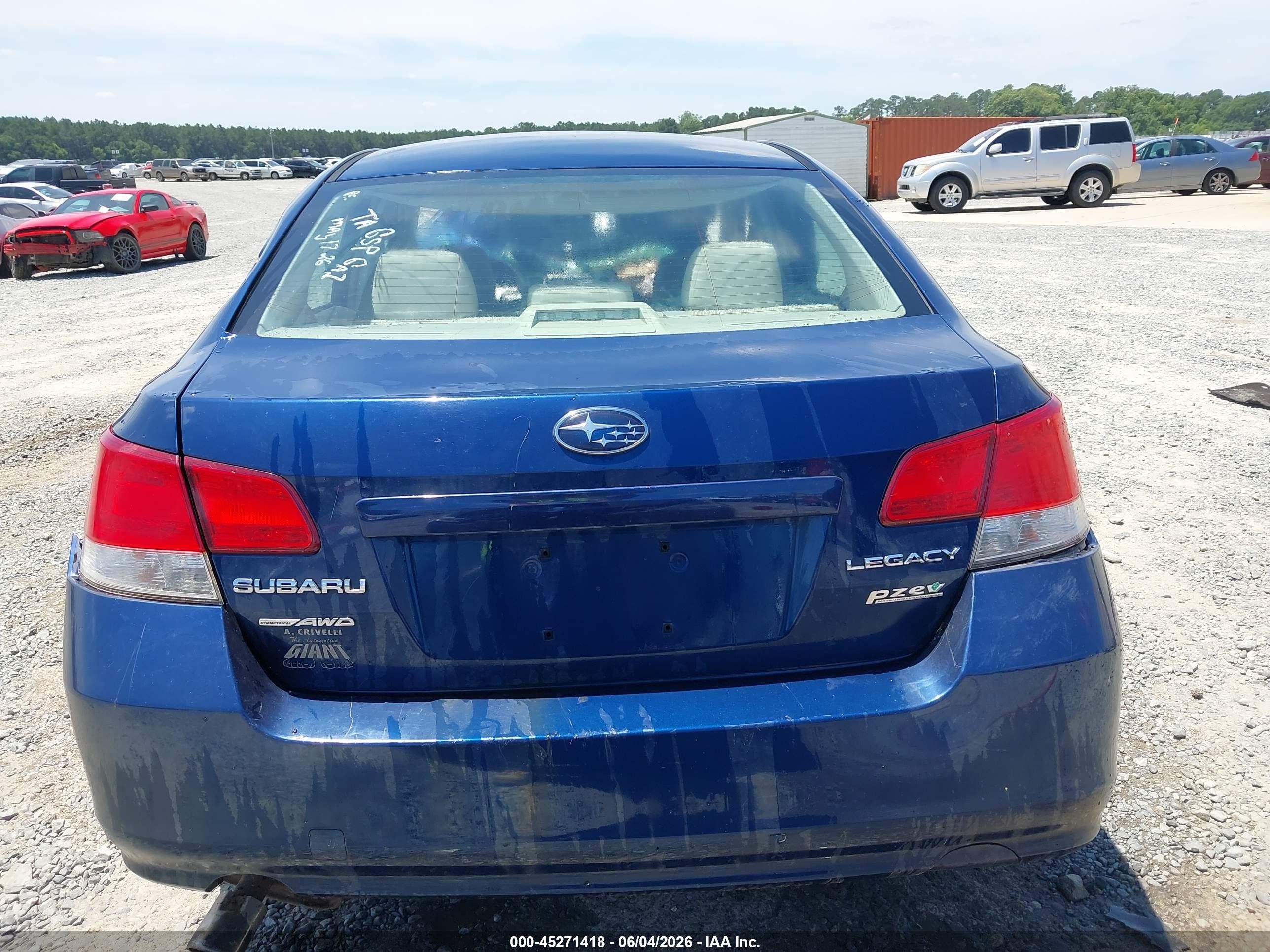 2011 Subaru Legacy 2.5i Premium Dark Blue vin: 4S3BMBC68B3210615
