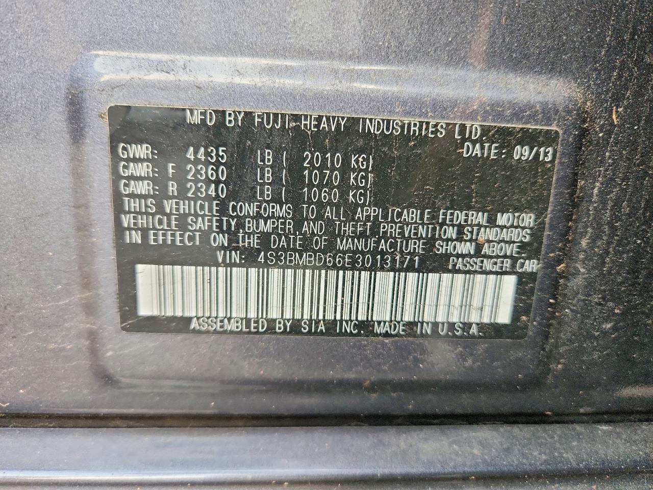 2014 Subaru Legacy 2.5i Premium Gray vin: 4S3BMBD66E3013171