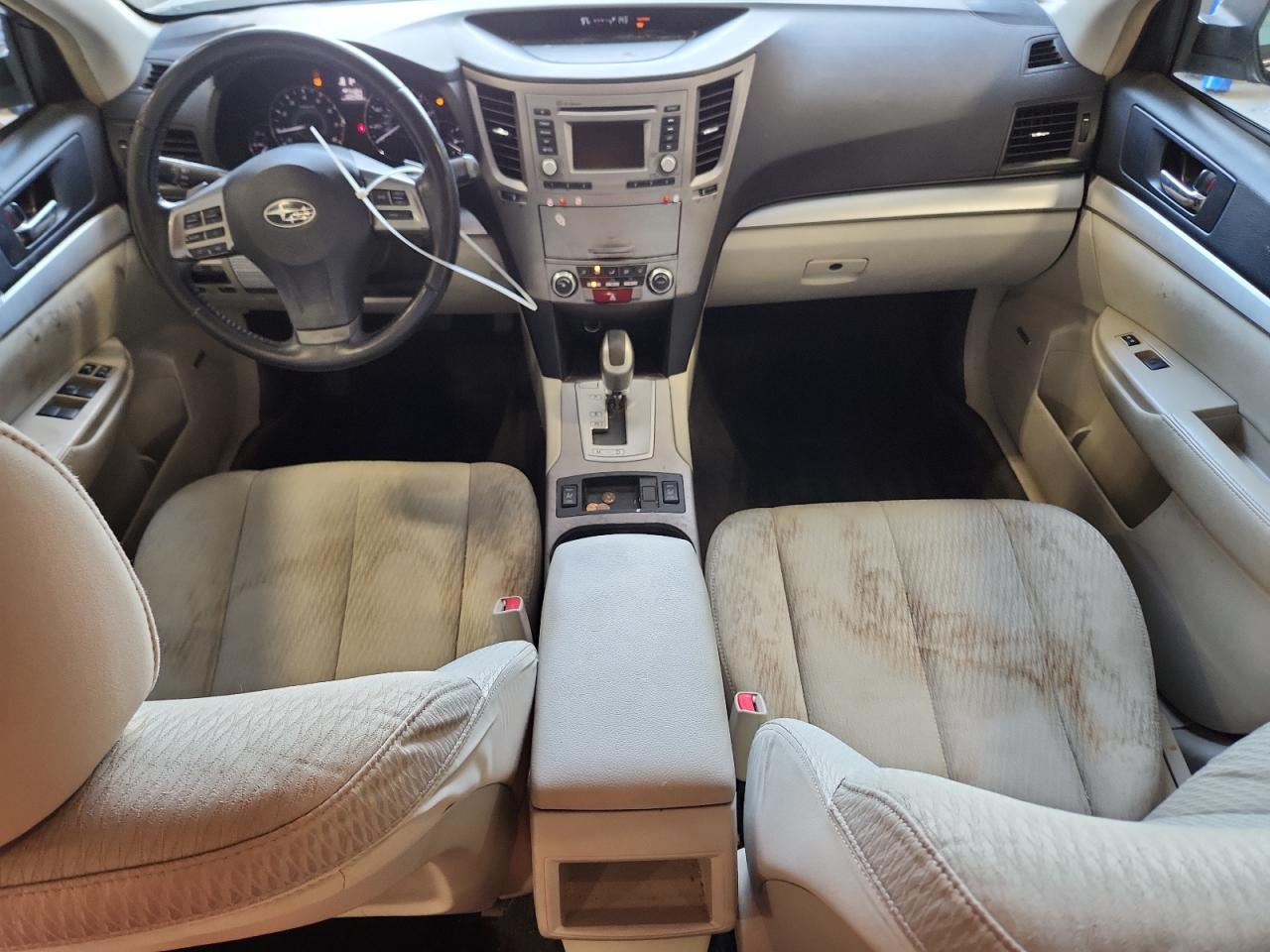 2012 Subaru Legacy 2.5i Premium White vin: 4S3BMBF63C3031489 Damage: Left Front Seat Cushion, Stained, Permanent